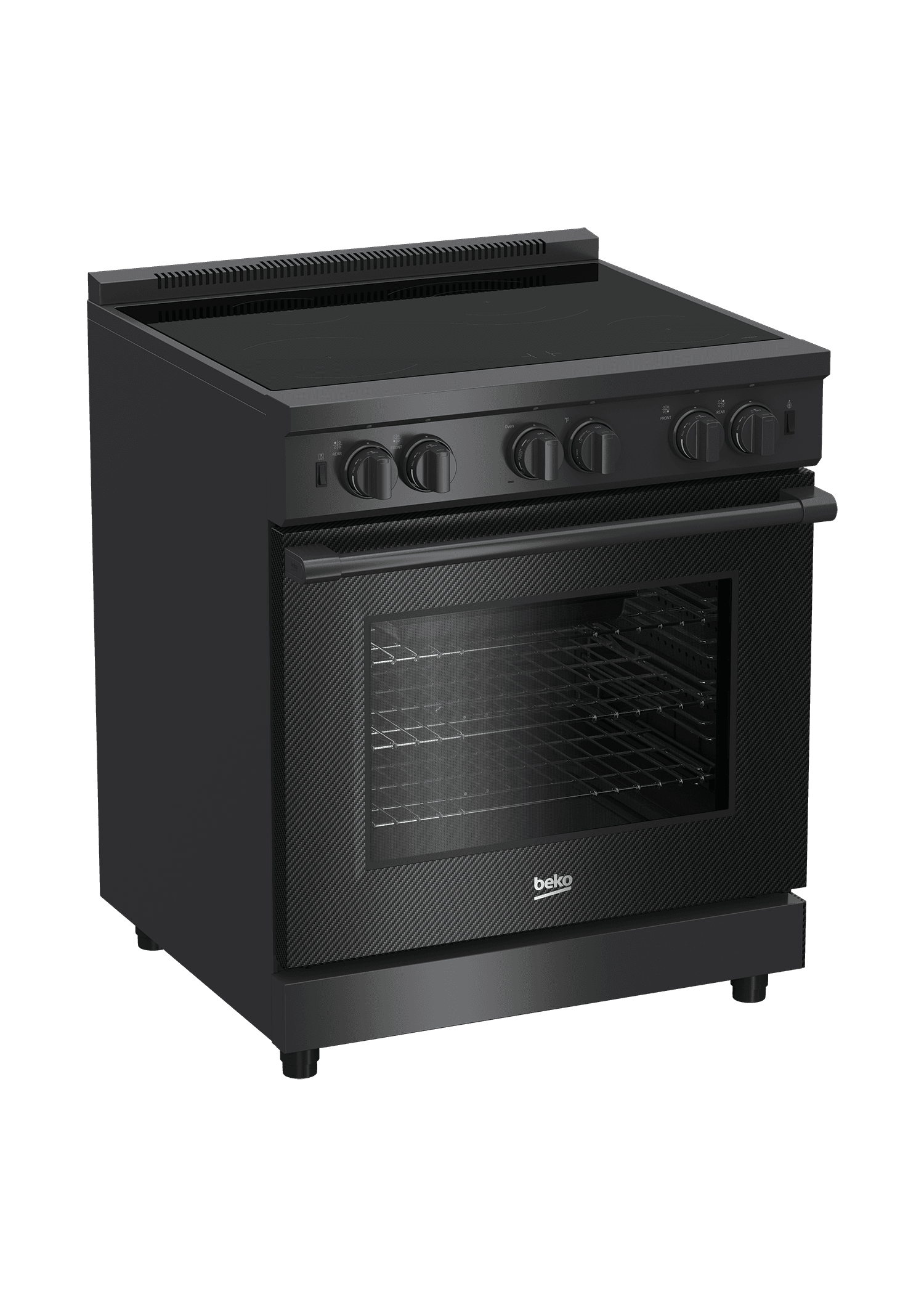 Beko PRIR34450CF 30-Inch Carbon Fiber Pro Style Induction Range - Professional Cooktop for Modern Kitchens, Fast Heating & Energy Efficient Cooking