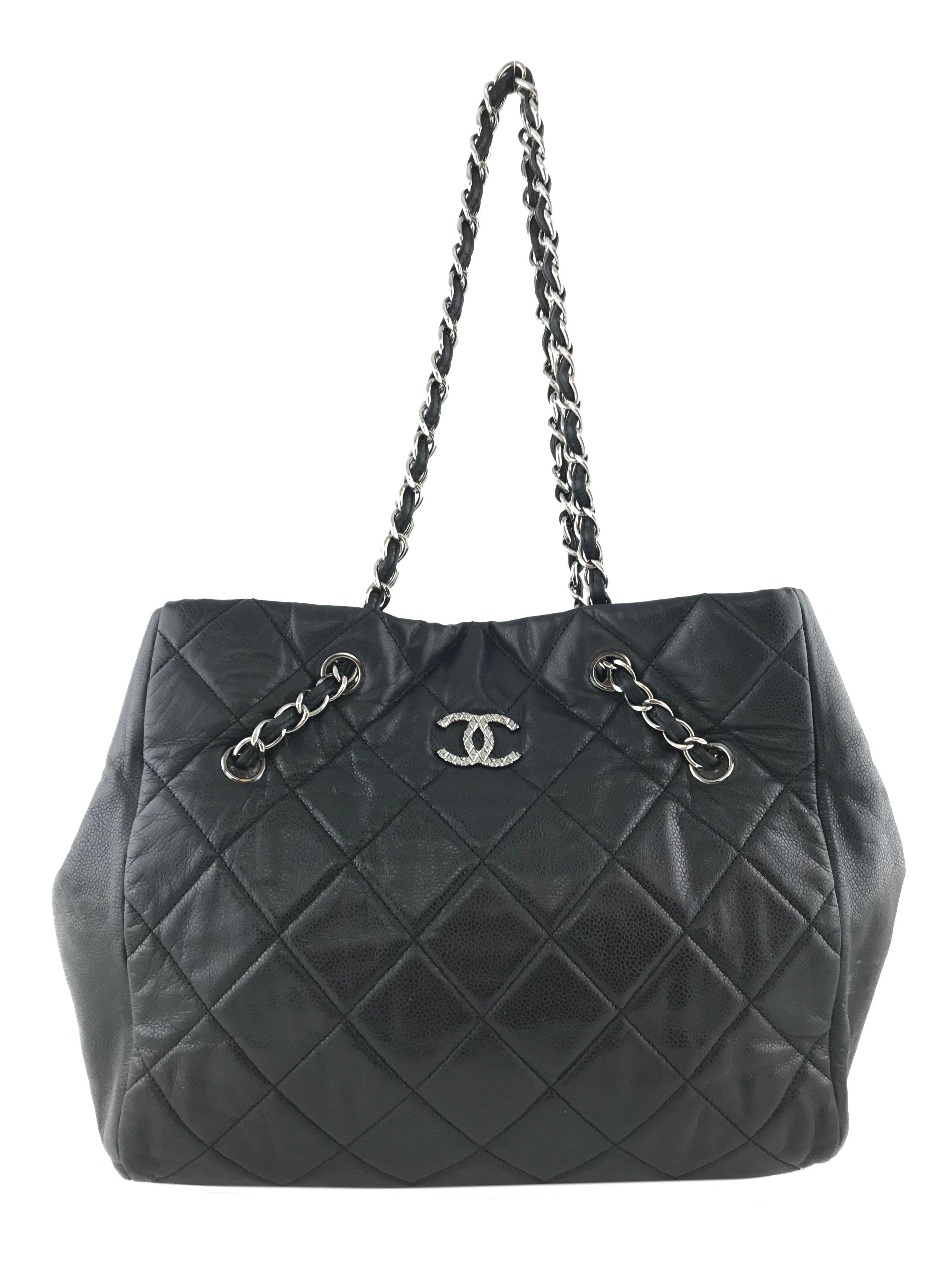 Chanel Quilted Caviar Leather Large Tote Bag - Luxury Designer Handbag for Women | Perfect for Work, Travel & Everyday Use