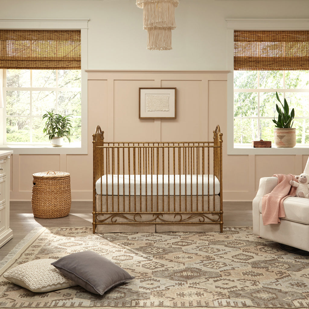 Million Dollar Baby Camellia 3-in-1 Convertible Crib - White Nursery Furniture for Newborn to Toddler | Perfect for Baby Bedroom, Daycare & Guest Room