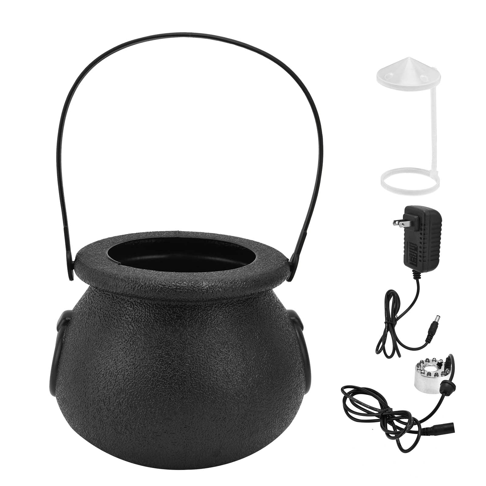 BORDSTRACT 100-240V Halloween Witch Cauldron Fog Maker with 12 LED Lights & Color Changing Effects - Decorative Atomizing Lamp for Spooky Parties (US Plug) - Perfect for Halloween Decorations, Haunted Houses & Themed Events