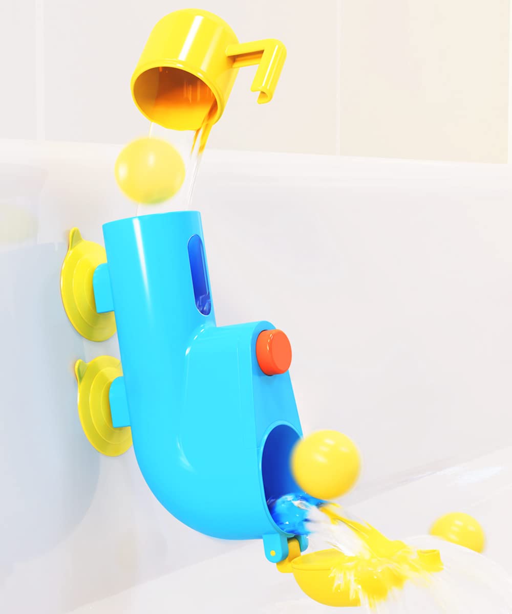 Fill N' Splash Submarine Bath Toy for Toddlers 1-5 Years Old - Fun Bathtub Toys for Boys & Girls - Water Play Learning Toy - Perfect for Sensory Development & Bath Time Fun