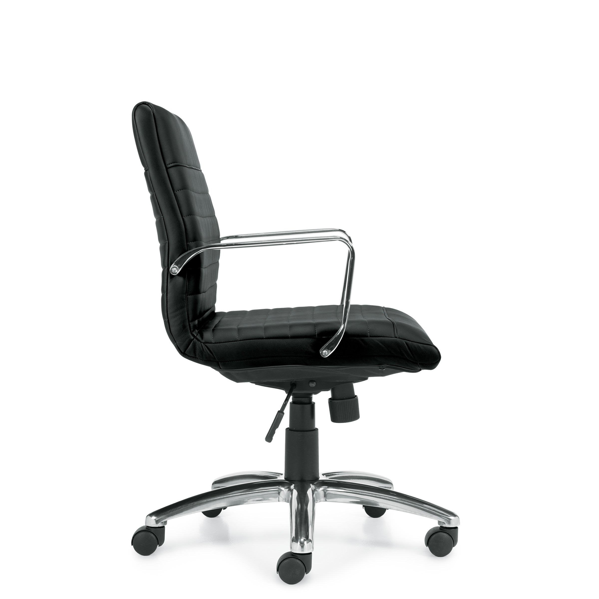 OTG11734B Mid Back Luxhide Tilter Office Chair - Ergonomic Swivel Task Chair with Adjustable Height & Tilt for Home Office, Computer Desk, and Workspace Comfort