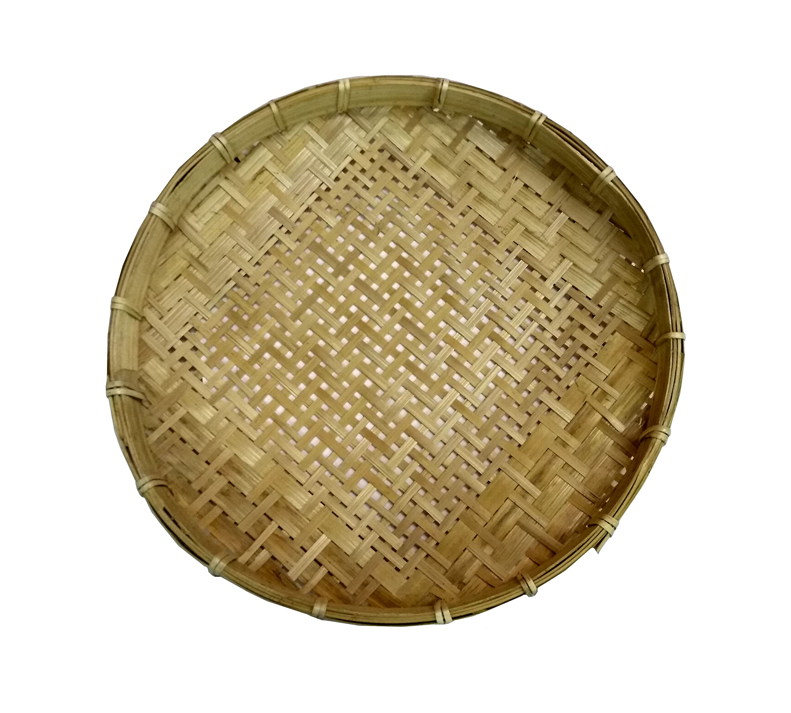 Handmade Rattan Placemats Set of 2 - Eco-Friendly Woven Round Table Mats for Dining, Kitchen, or Outdoor Picnic - Natural Fiber Home Decor (LHD-1216)