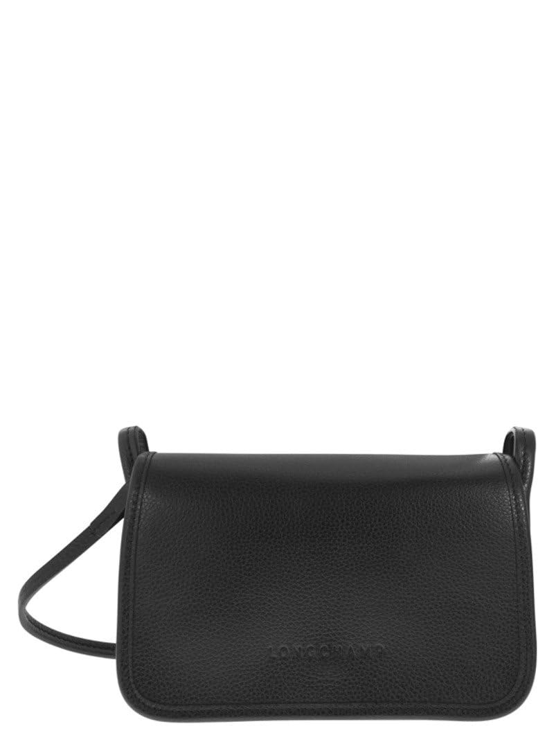 Longchamp Le Foulonne Genuine Leather Crossbody Bag for Women - Stylish Black Shoulder Purse | Perfect for Work, Travel & Everyday Use