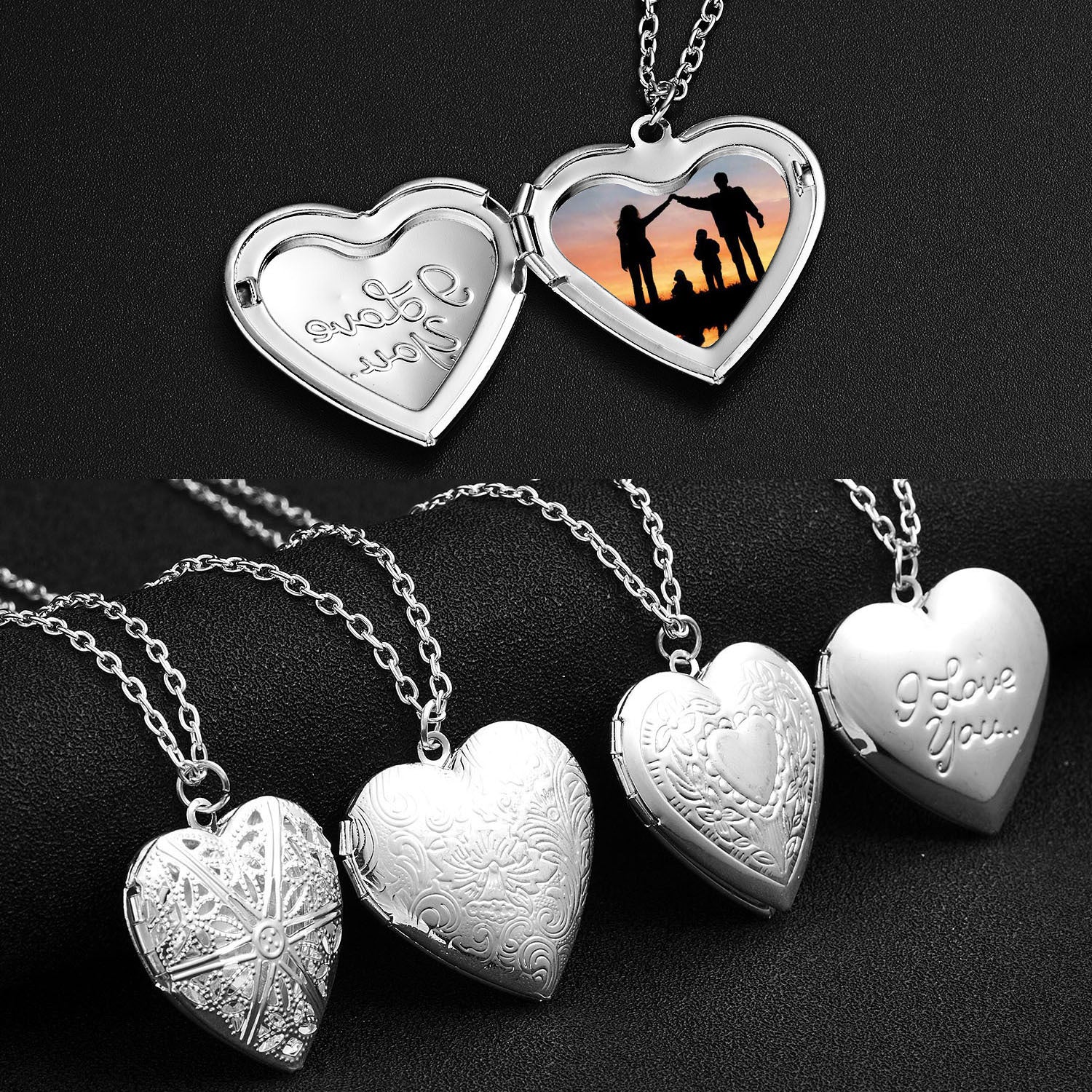 Personalized Heart Photo Pendant Necklace for Women - Custom Engraved Love Jewelry - Valentine's Day Gift for Her - Perfect for Anniversaries, Romantic Dates & Family Keepsakes