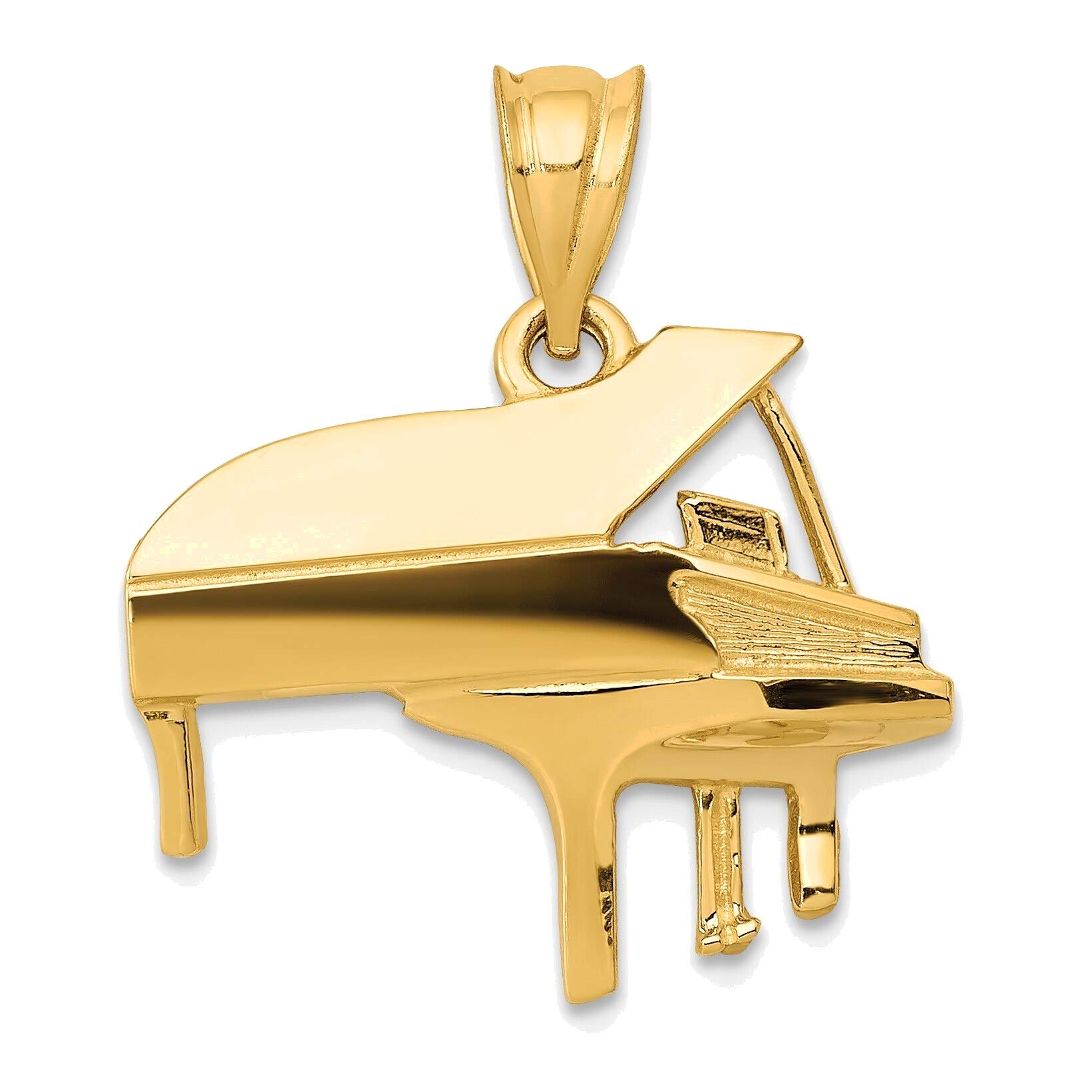 14K Yellow Gold Piano Charm Jewelry - Perfect for Music Lovers Gifts