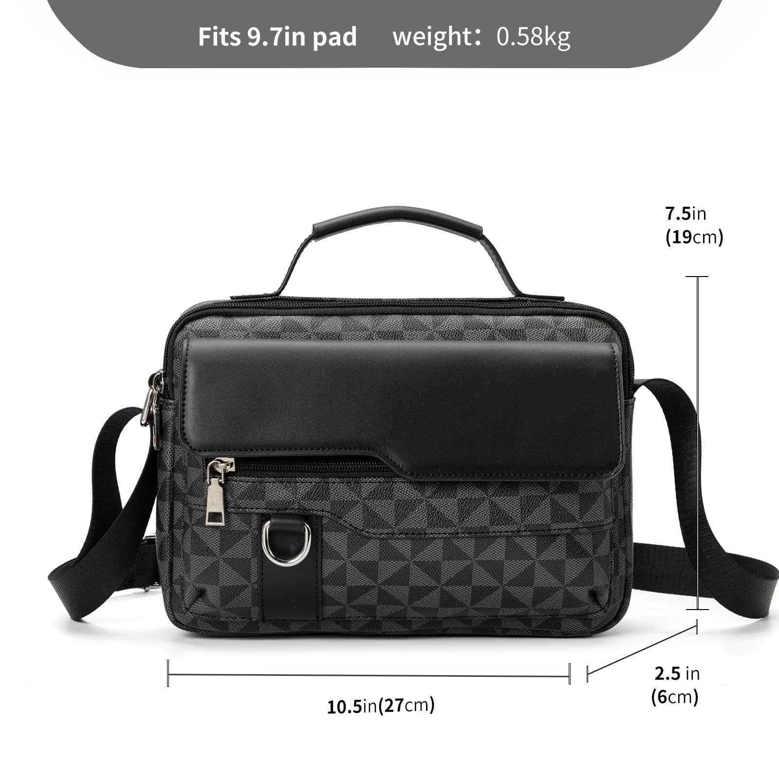 Men's Crossbody Bag - Durable Commuter Shoulder Bag for Travel, Work & Business - Compact Small Satchel for Everyday Use & Outdoor Activities