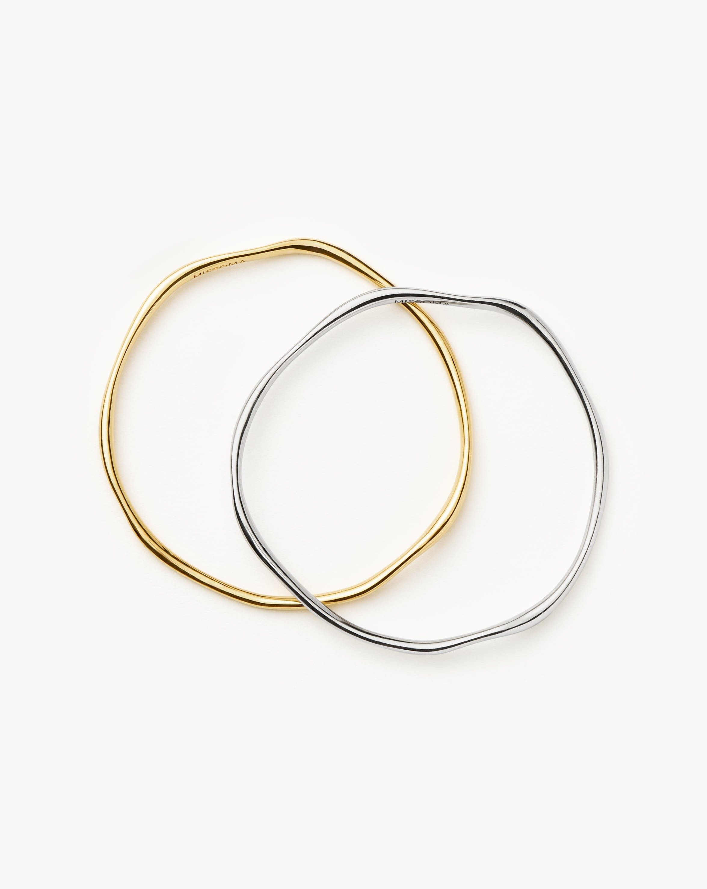 Stylish Molten Ripple Bangle Bracelet Set in Mixed Metal | Trendy Stackable Jewelry for Women | Perfect for Everyday Wear, Office & Date Night
