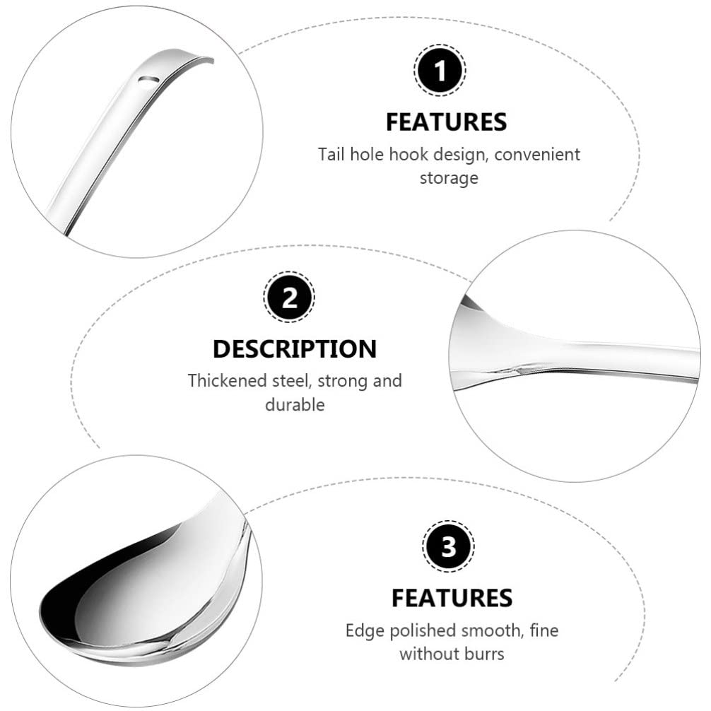 Premium Stainless Steel Rice Paddle & Kitchen Utensil Set - Rice Cooker Spoon, Soup Ladle, Oil Skimmer - Ideal for Cooking Rice, Soup, Stir-Fry & Serving Dishes