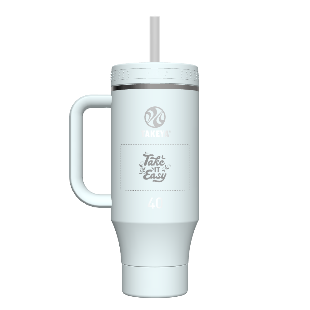 40 oz Customized Straw Tumbler with Handle - Insulated Stainless Steel Water Bottle for Travel, Gym & Outdoor Activities