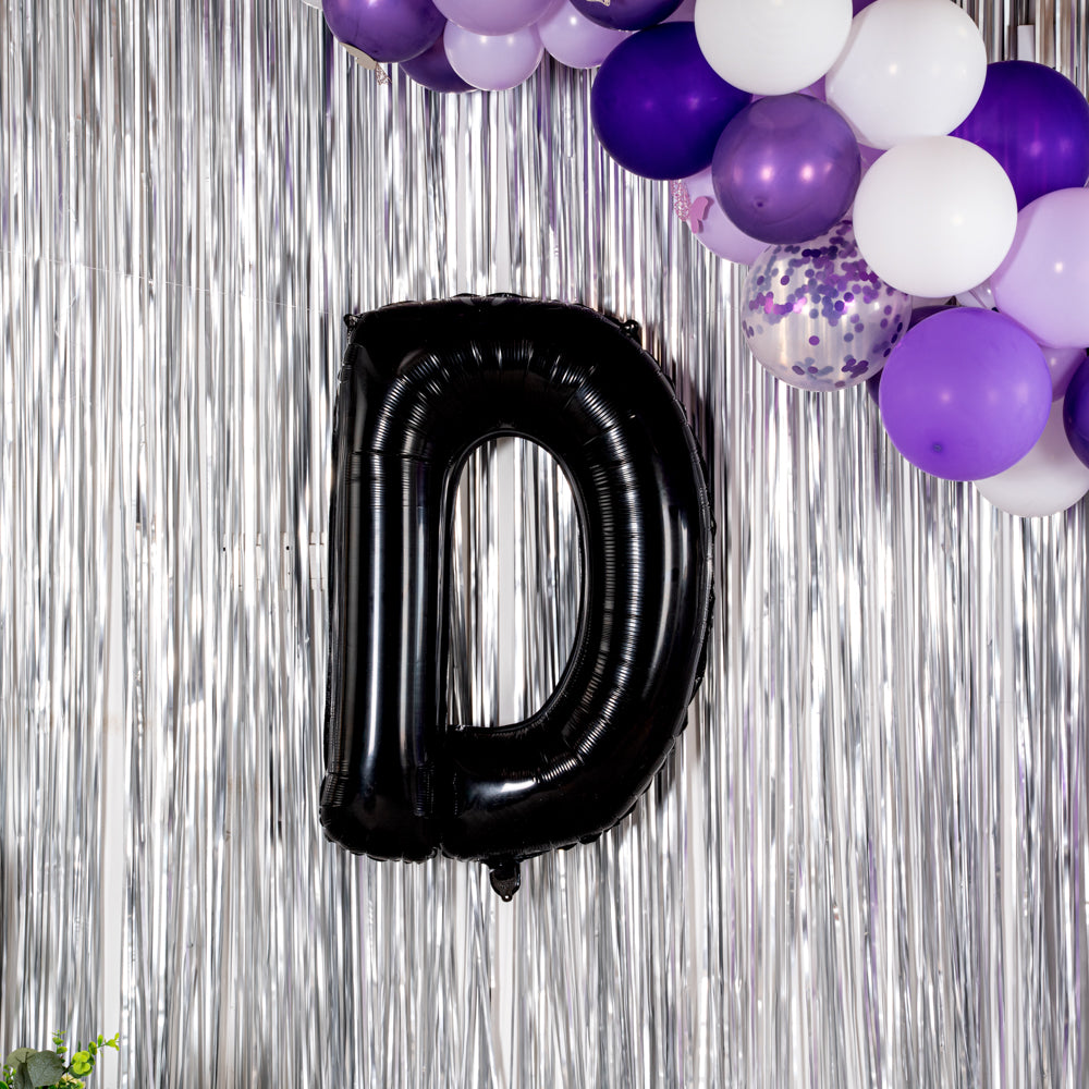 Balloonify Black Mylar Letter D Balloon - 40 Inch Large Foil Alphabet Balloon for Birthday Party Decorations, Wedding, Baby Shower & Graduation Events - 1 Count Box