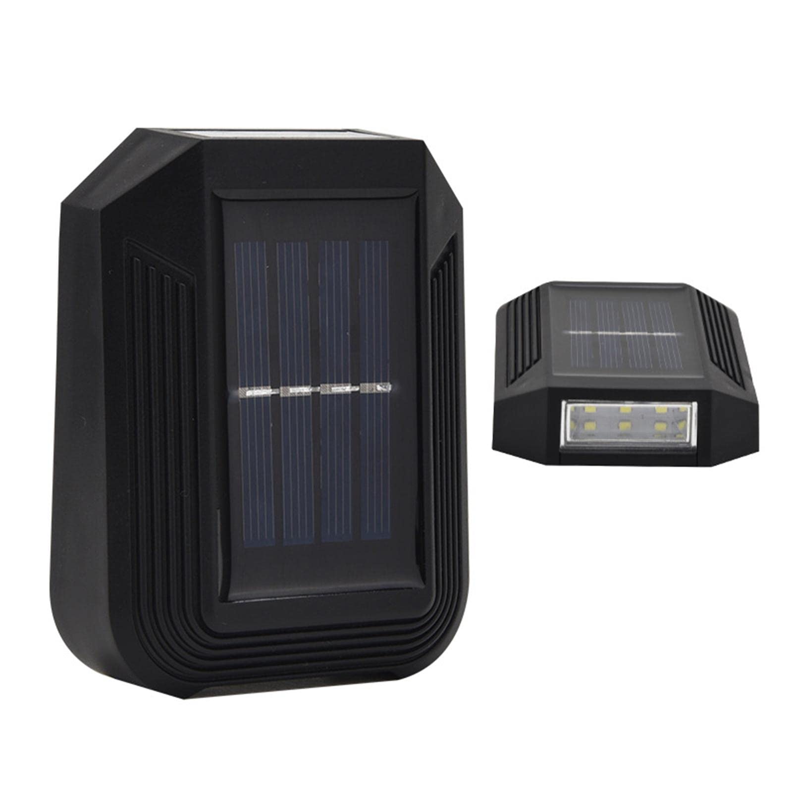 6LED Solar Wall Light - IP65 Waterproof Outdoor Wall Mount Light for Garden, Path, Stairs - Black ABS+PC Exterior Lighting for Home, Patio, Yard, Driveway Security & Decoration