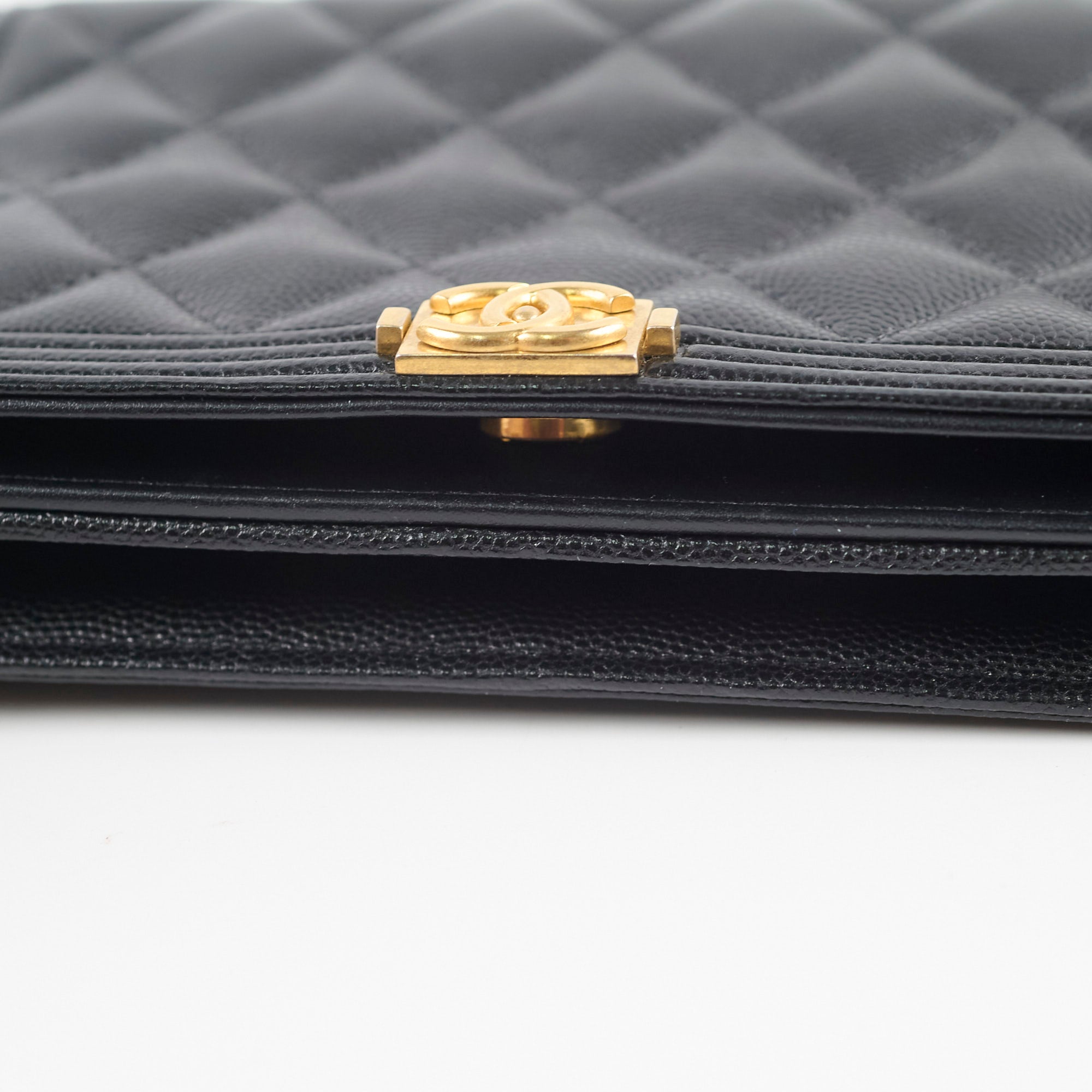 Chanel Caviar Leather Boy Wallet on Chain WOC Black Crossbody Bag for Women | Luxury Designer Handbag for Evening Out & Special Occasions