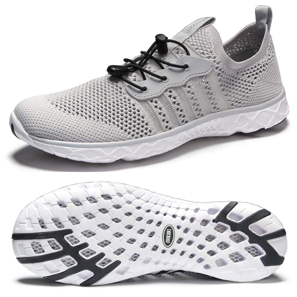 SUOKENI Men's Quick-Dry Slip-On Water Shoes | Lightweight Aqua Shoes for Beach, Swimming, Surfing & Water Sports | Comfortable Barefoot Walking Shoes for Pool, Boating & Outdoor Activities