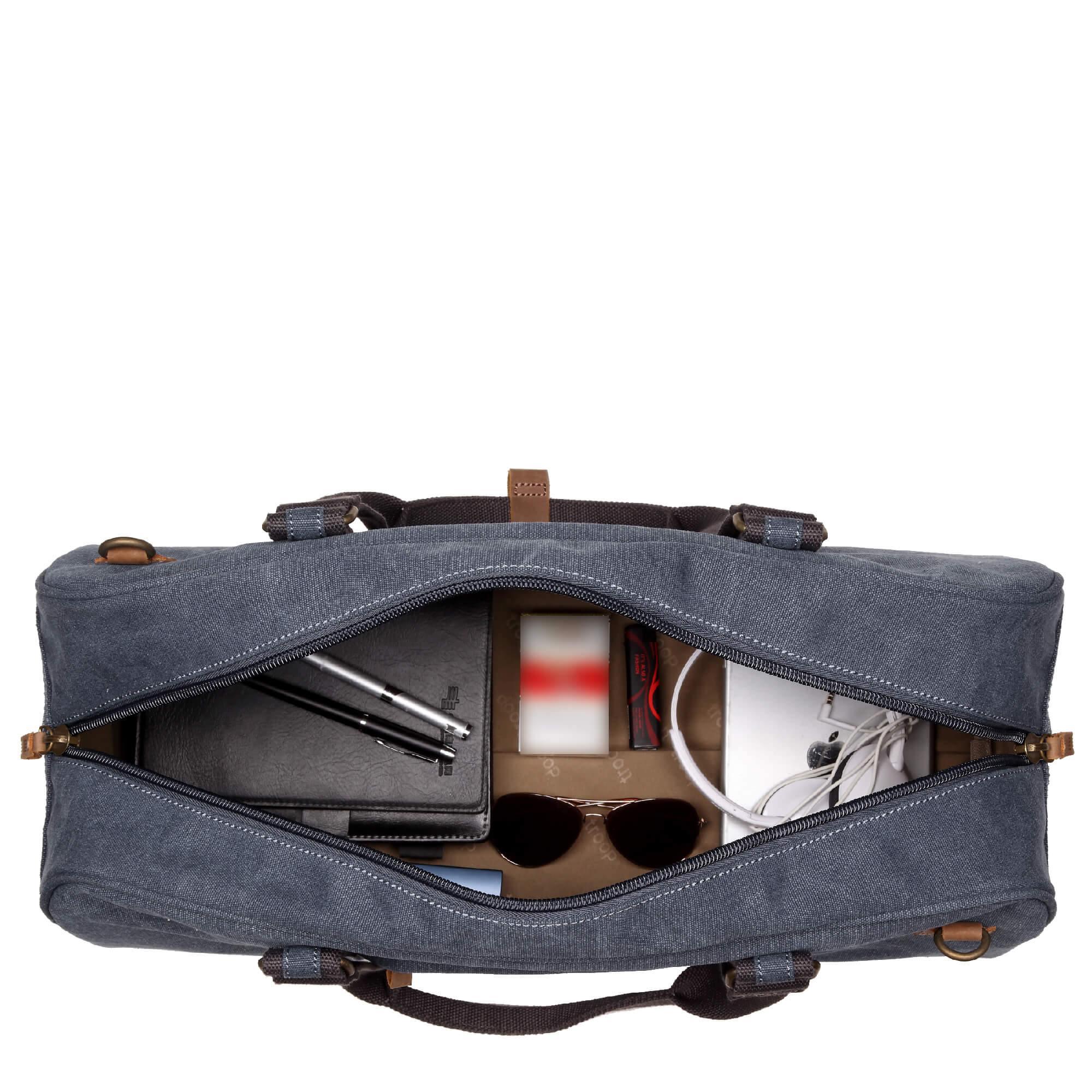 TRP0389 Troop London Classic Canvas Travel Duffel Bag - Large Waterproof Holdall for Gym, Weekend Getaways & Air Travel | Durable Carry-On Luggage for Men & Women