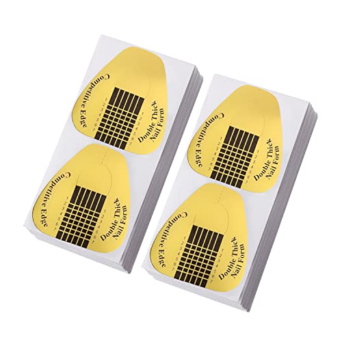 200Pcs Professional Long Nail Forms for Acrylic & Polygel Nails - Thick Nail Extension Forms for Nail Art Tips - Premium Acrylic Nail Paper Forms & Stickers - Perfect for Salon, DIY Manicures & Nail Extensions at Home