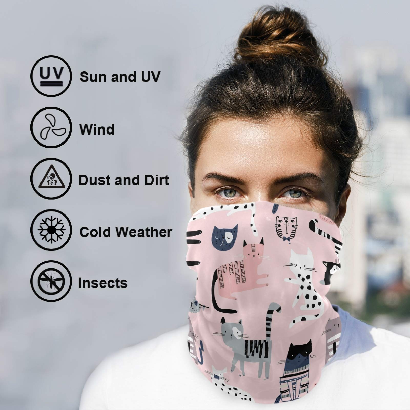 Visesunny Multifunctional Balaclava - Windproof Face Mask, Neck Gaiter, Headband & Scarf for Cycling, Skiing, Hiking & Outdoor Sports - UV Sun Protection & Dust Protection Gear for Men & Women