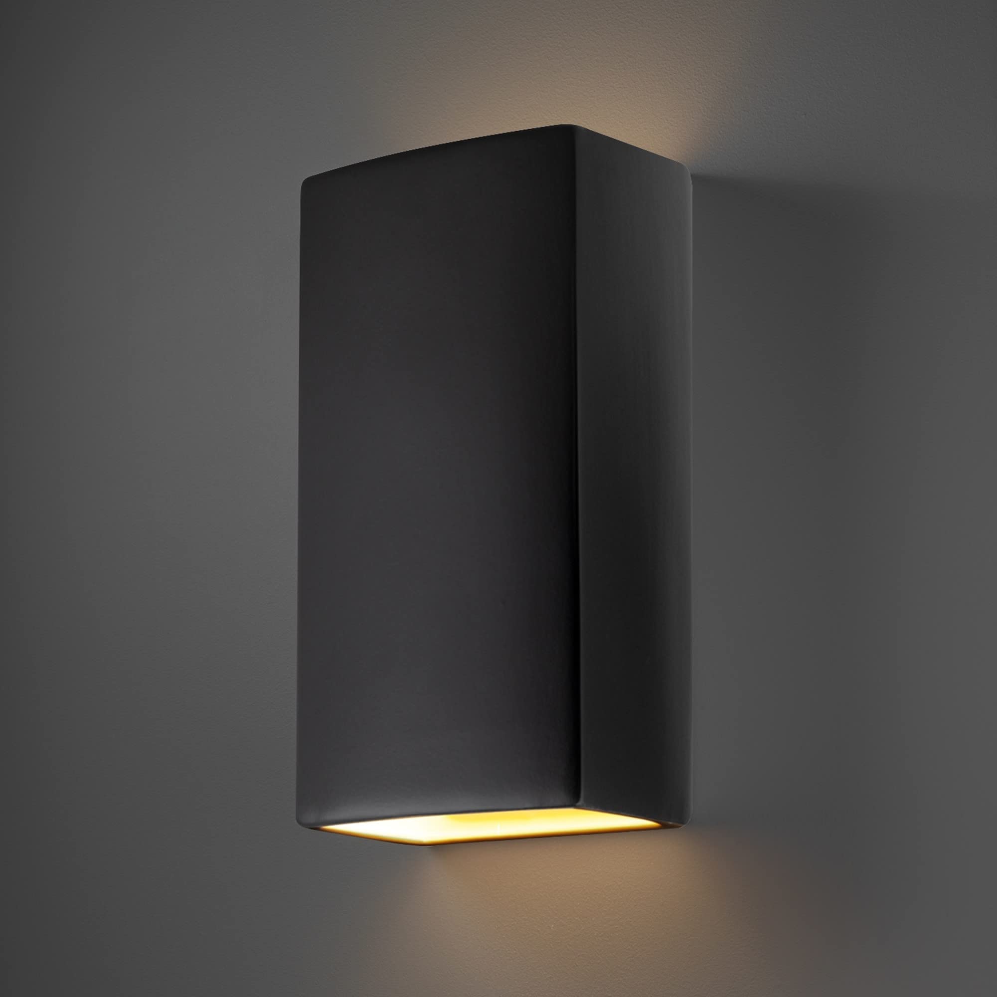 Justice Design Group Ambiance Collection 2-Light Wall Sconce - Bisque Finish | Modern Wall Lighting Fixture for Bedroom, Living Room & Hallway Decor
