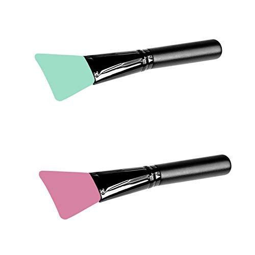 Professional Silicone Makeup Brush Set - 2PC Flat & Stick Brushes with Travel Case for Foundation, Concealer & Cream Blush Application | Perfect for DIY Makeup & Travel Kit