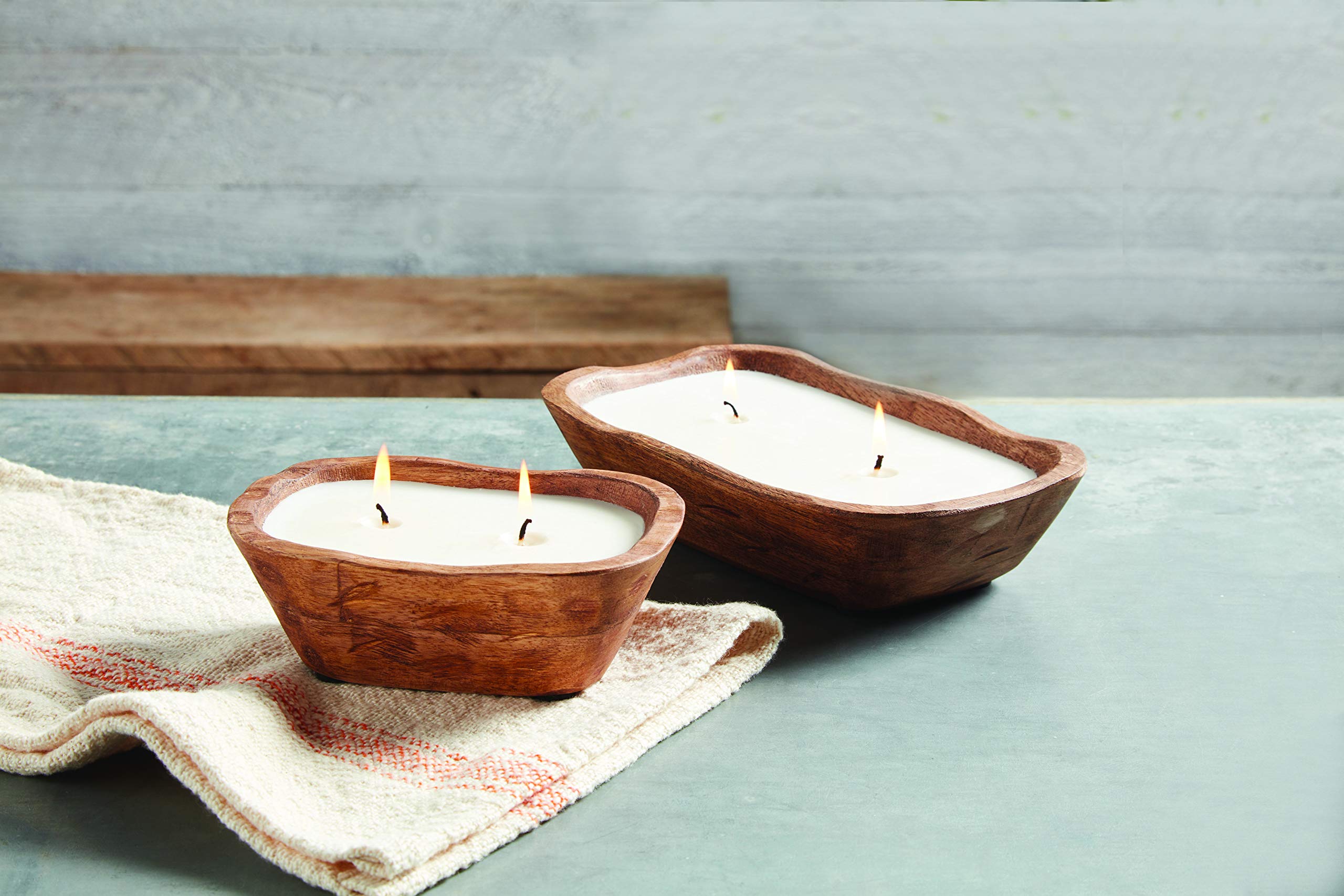 Mud Pie Petite Wood Candle - Large Brown Scented Candle for Home Decor, Aromatherapy & Cozy Ambiance | Perfect for Living Room, Bedroom & Bathroom