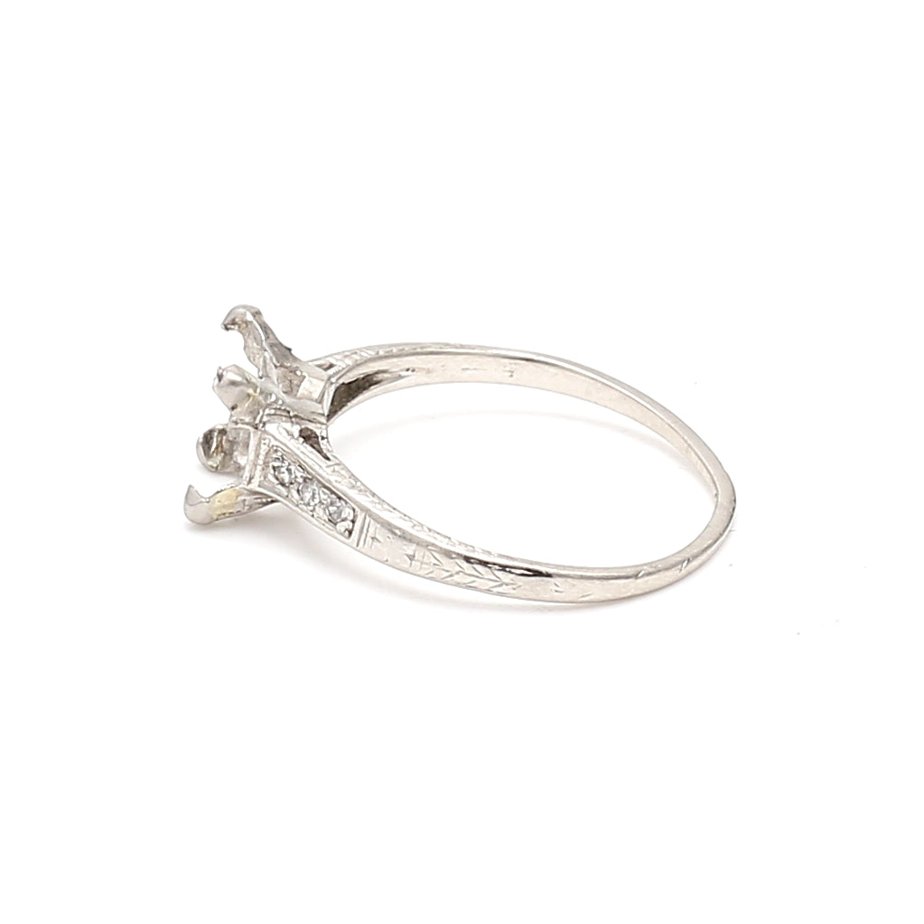 0.05 Carat Round Brilliant G SI1 Diamond Platinum Semi Mount Ring - Elegant Engagement & Wedding Band for Women, Perfect for Proposals, Anniversaries, and Special Occasions