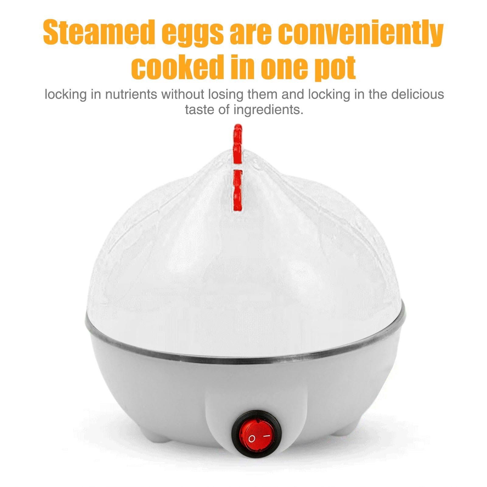Electric Egg Boiler & Steamer - Automatic Shut Off, 7 Egg Capacity for Perfect Hard & Soft Boiled Eggs - Ideal for Breakfast, Meal Prep & Healthy Cooking