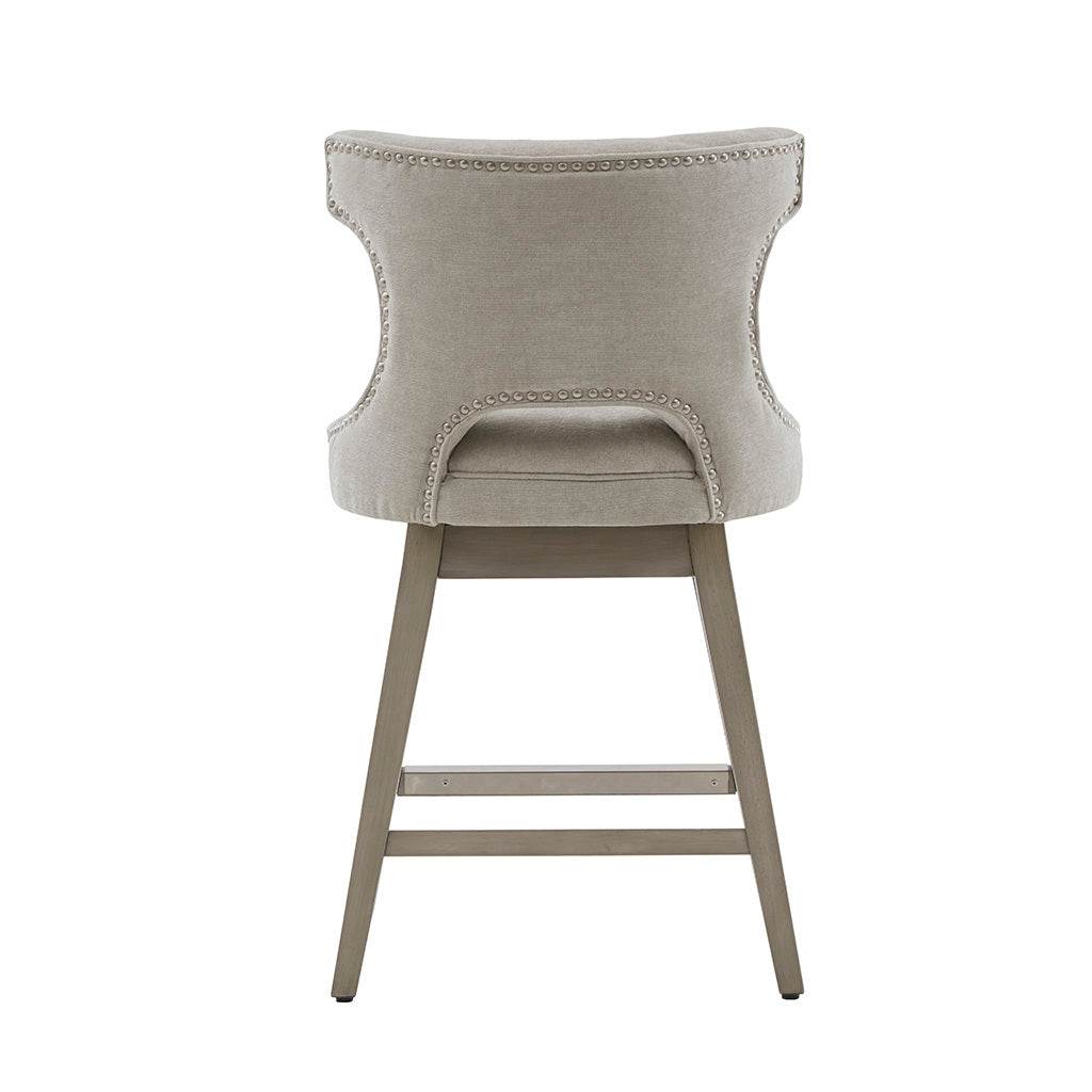 DTY Indoor Living Swivel Counter Stool - Adjustable Height Bar Stool with Padded Seat for Kitchen Island, Breakfast Nook & Home Bar - Comfortable Modern Dining Chair for Small Spaces