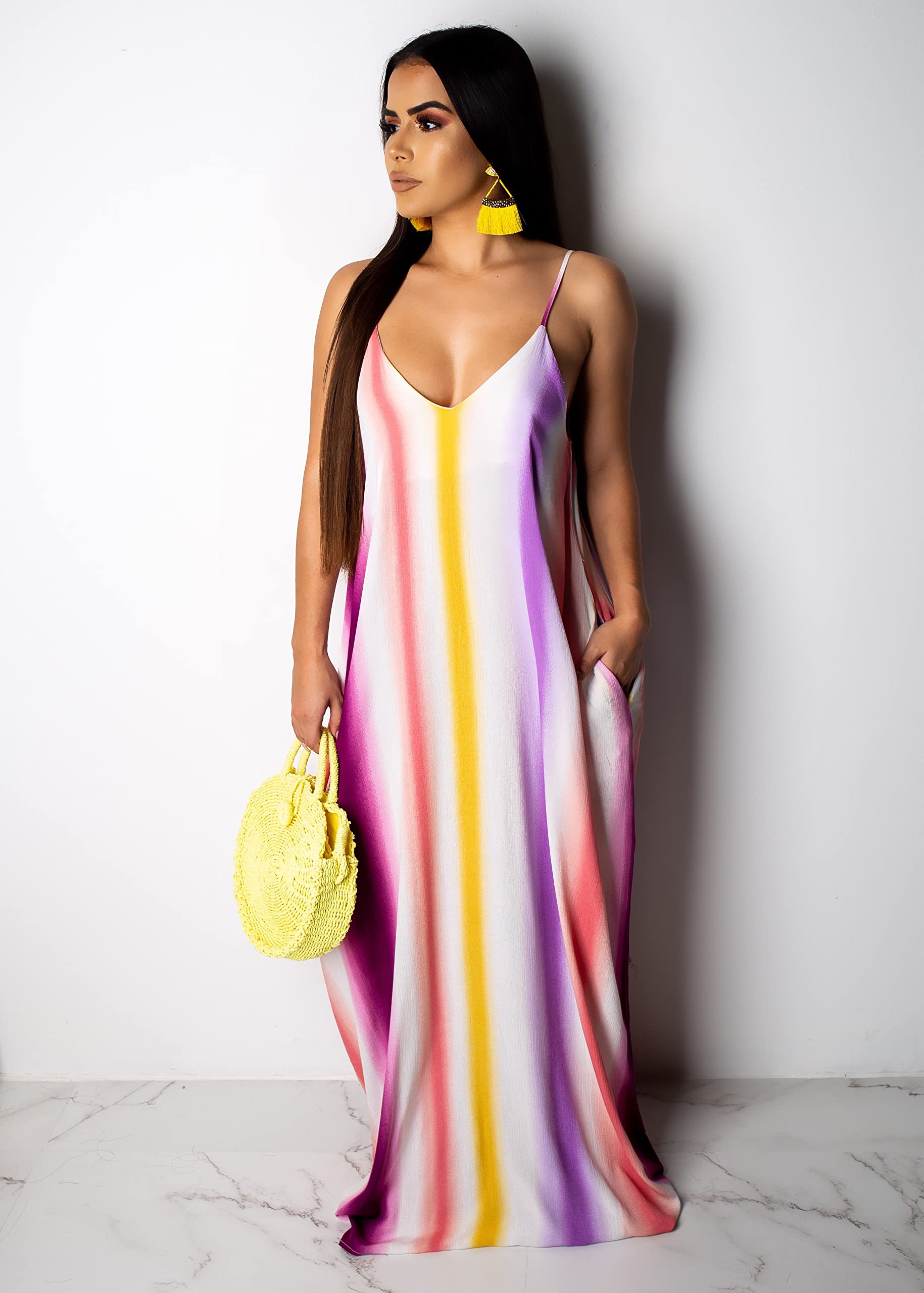 BessCops Women's Plus Size Summer Maxi Dresses 2025 - Sleeveless Casual Sundress with Pockets | Loose Flowy Long Dress for Beach, Vacation & Everyday Wear