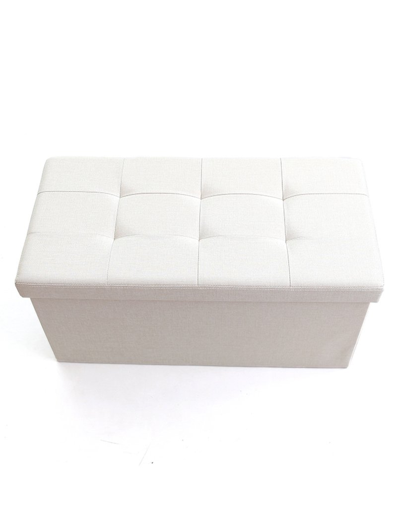 Multifunctional Storage Stool & Folding Seat with Removable Fabric Cover - Rectangular Shoe Bench, Ottoman, and Storage Box for Living Room, Bedroom, Entryway (Color: Beige) | Perfect for Small Spaces, Entryway Seating & Shoe Organization