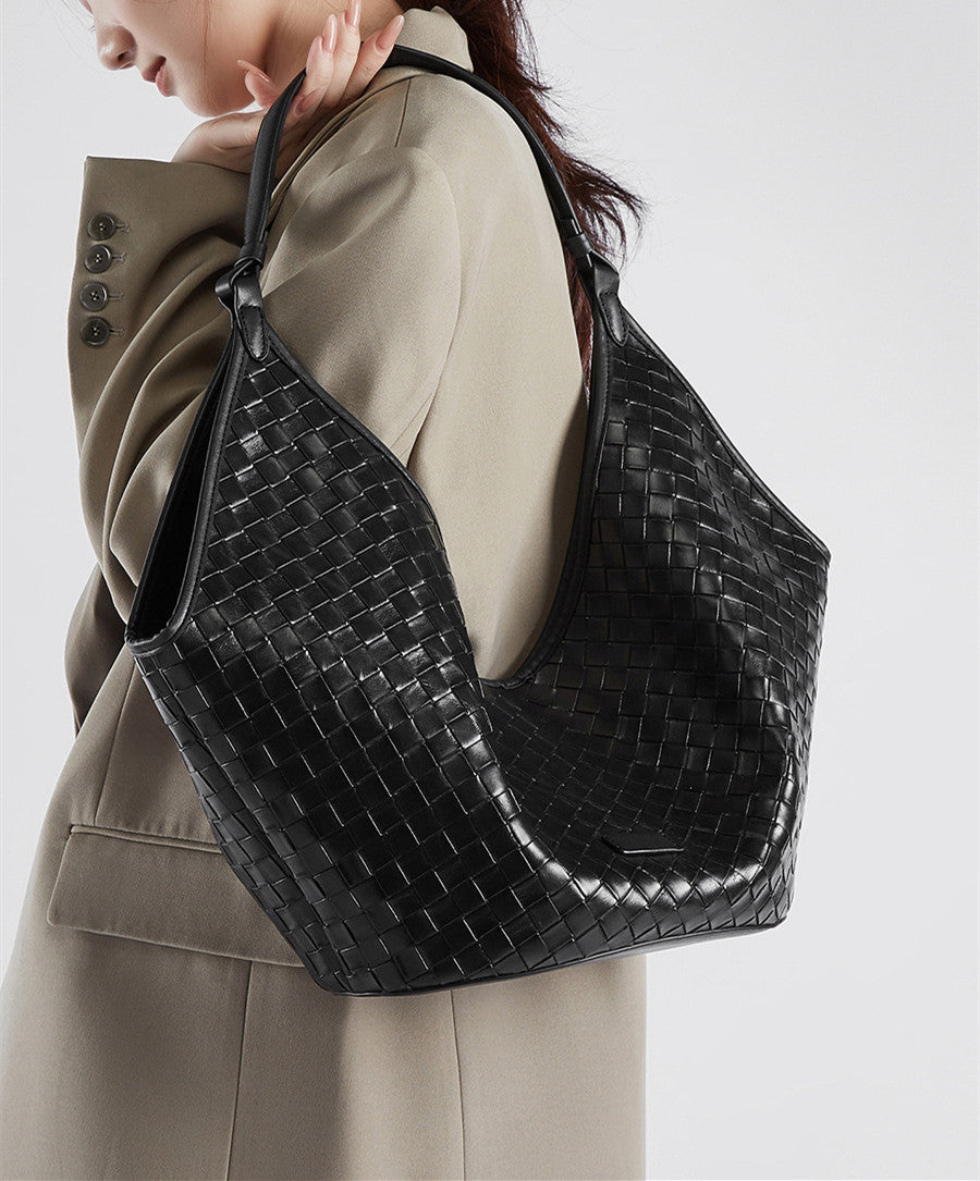 Effortless Woven Shoulder Carry Bag - Stylish & Lightweight Crossbody Purse for Women - Perfect for Shopping, Travel & Everyday Use