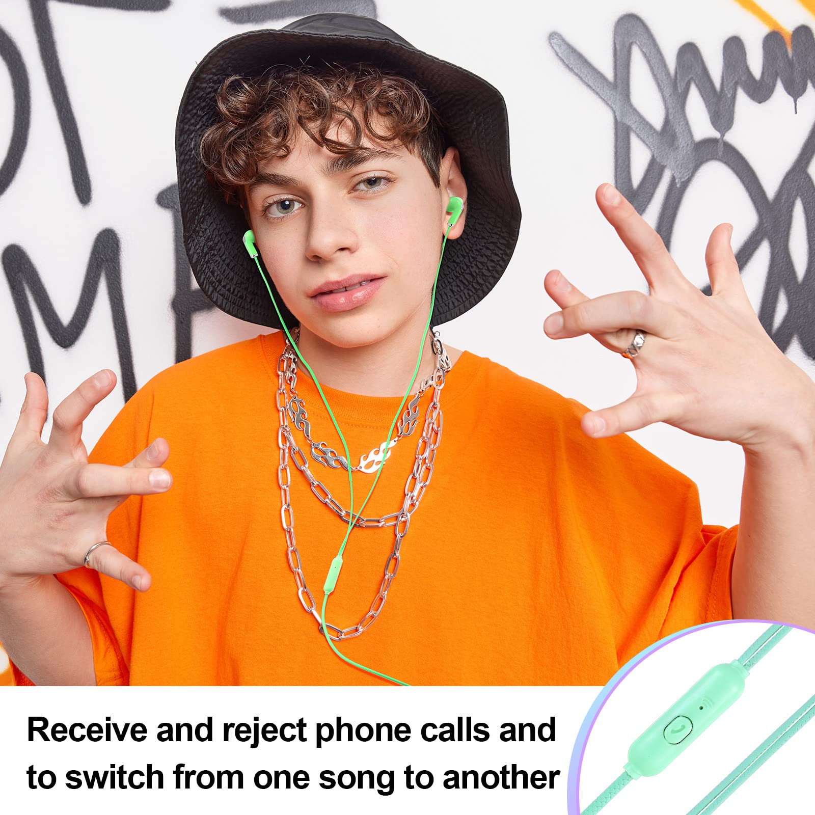 Xinnun 50 Pack Bulk Earbuds with Microphone - 7 Color Classroom Headphones for Students, Kids Headphones with Wire - Perfect for School, Library, Online Learning & Study Sessions