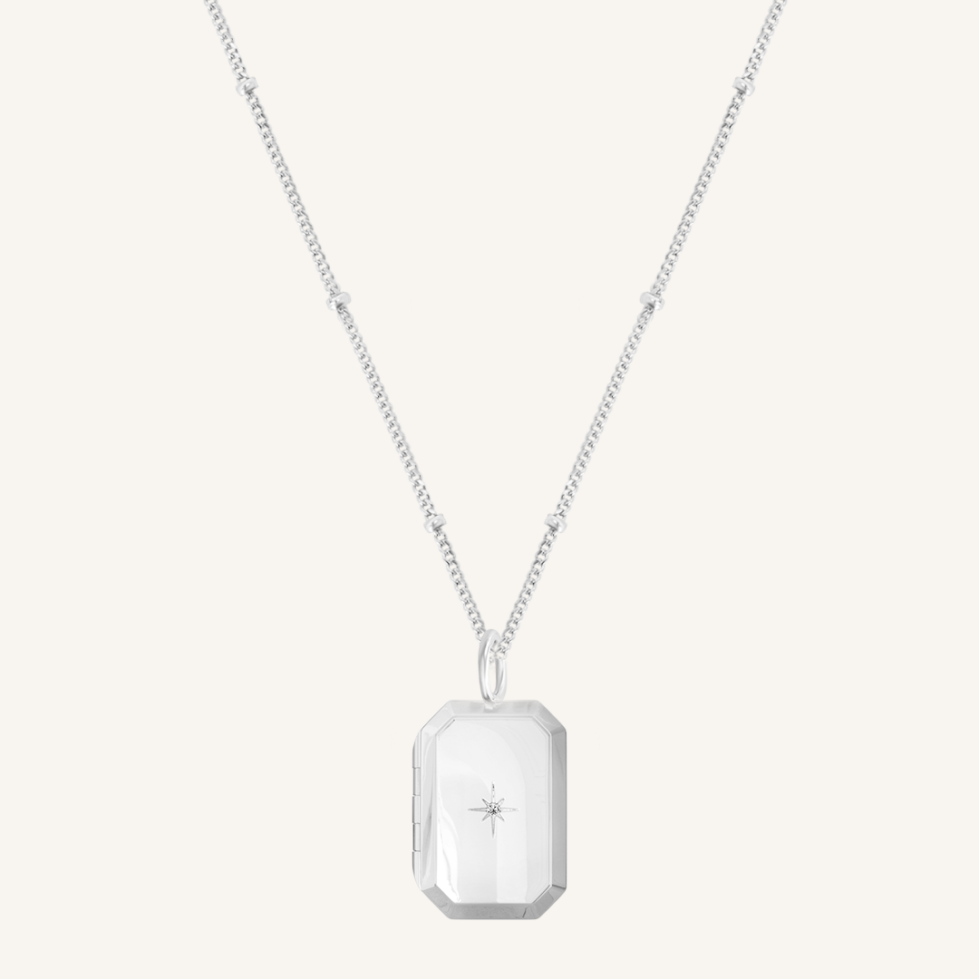 Bevel Photo Locket Necklace - Personalized Engraved Heart Pendant for Women - Perfect for Anniversaries, Valentine's Day & Memorial Gifts