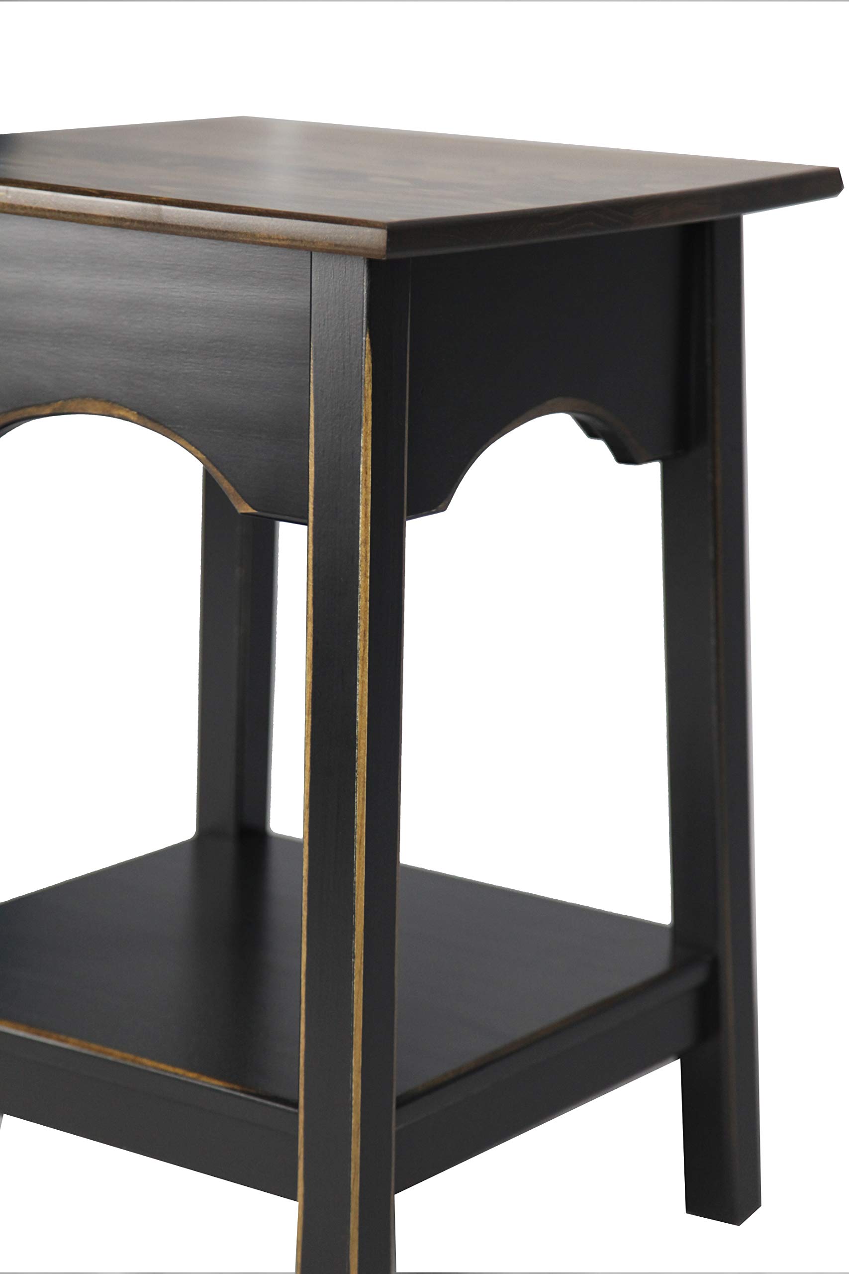 2-Tier Side Table for Living Room & Bedroom - Black End Table with Shelf for Storage & Décor | Nightstand, Coffee Table Accent, Small Space Furniture for Apartments & Dorm Rooms