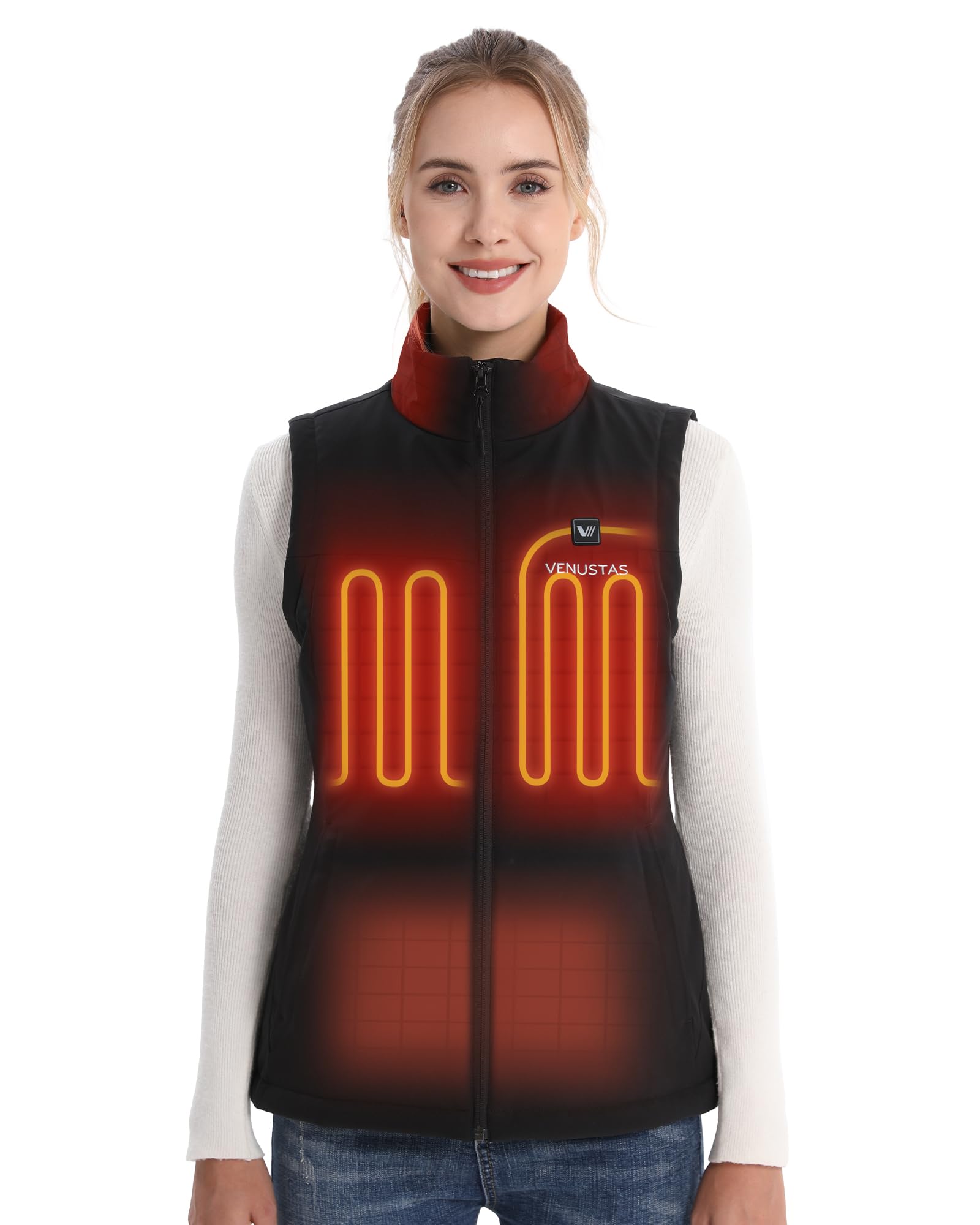 Venustas Women's Softshell Heated Vest with Rechargeable Battery - Lightweight Electric Heated Jacket for Golf, Hiking, Skiing & Outdoor Winter Activities | Perfect for Cold Weather, Work Commute, Dog Walking & Everyday Wear | Stay Warm at Work, Outdoor Adventures & Casual Outings