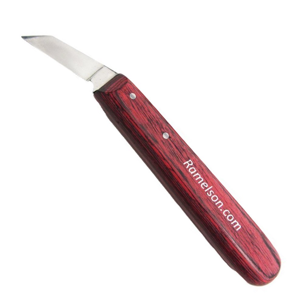 Premium UJ Ramelson Angled Chip Carving Knife - Professional Woodworking Tool for Detailed Wood Carving & Whittling - Perfect for DIY Crafts, Furniture Making, and Wood Art Projects