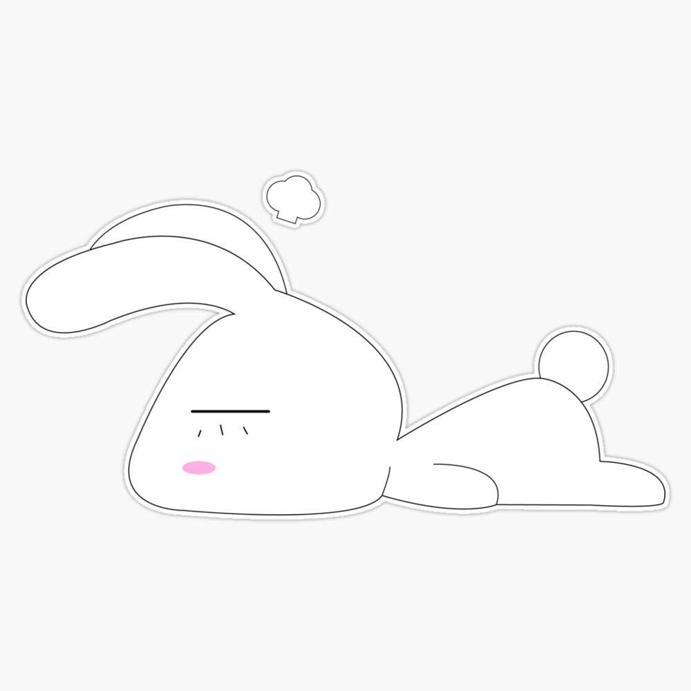 Cute Kawaii Rabbit Vinyl Sticker - Waterproof Laptop Decal (5 Inch) - Perfect for Laptop, Notebook, Water Bottle & Phone Decoration