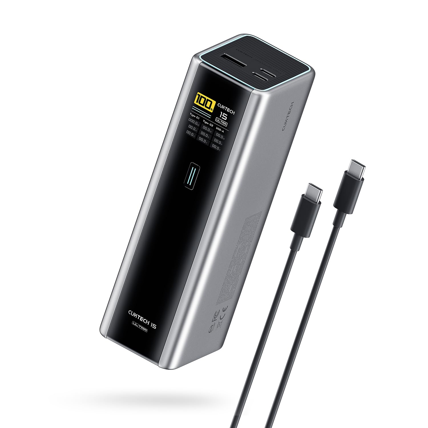 CUKTECH 15 Ultra 20000mAh 140W Power Bank - 3-Port USB C Laptop Charger with PD3.1 Fast Charging & Smart Display - Portable Charger for iPhone 16/15/14/13, Samsung Galaxy, MacBook, Dell XPS - Perfect for Travel, Camping & Business Trips