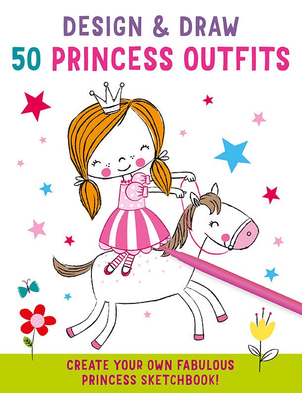 50 Princess Outfit Design & Drawing Book - Creative Fashion Sketching for Kids & Beginners | Perfect for Birthday Gifts, Art Classes & DIY Costume Inspiration