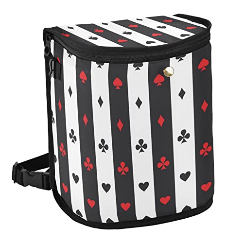 Waterproof Car Trash Can with Lid - Leak-Proof Hanging Auto Garbage Bin, Black and White Stripe Car Organizer Storage Bag for Road Trips & Daily Commute (21005728)