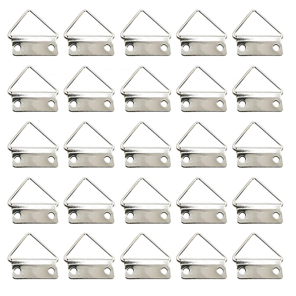 100pcs Heavy Duty Metal Picture Frame Hangers - Triangle Hooks for Photo Frames, Oil Paintings & Wall Art - Secure Wall Mounting for Home, Office & Gallery Decor