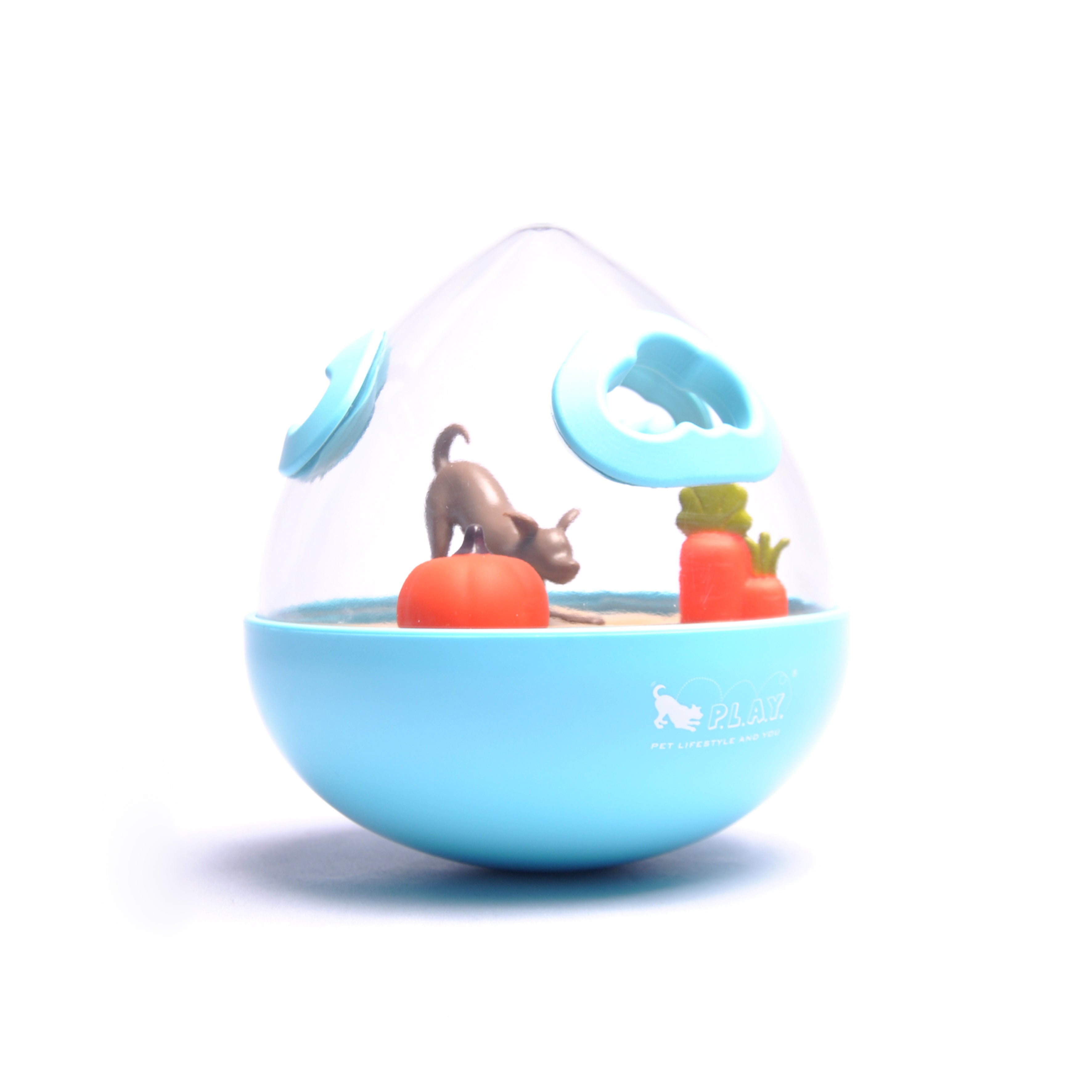 Wobble Ball Interactive Dog Treat Dispenser Toy - Blue | Pet P.L.A.Y. - Fun Puzzle Feeder for Small & Medium Dogs, Perfect for Mealtime Enrichment & Mental Stimulation