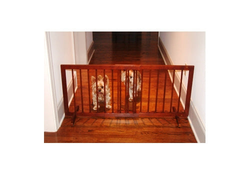 Baby Safety Step Over Gate - Walnut Wooden Design for Stairs & Doorways | Perfect for Childproofing Homes & Play Areas