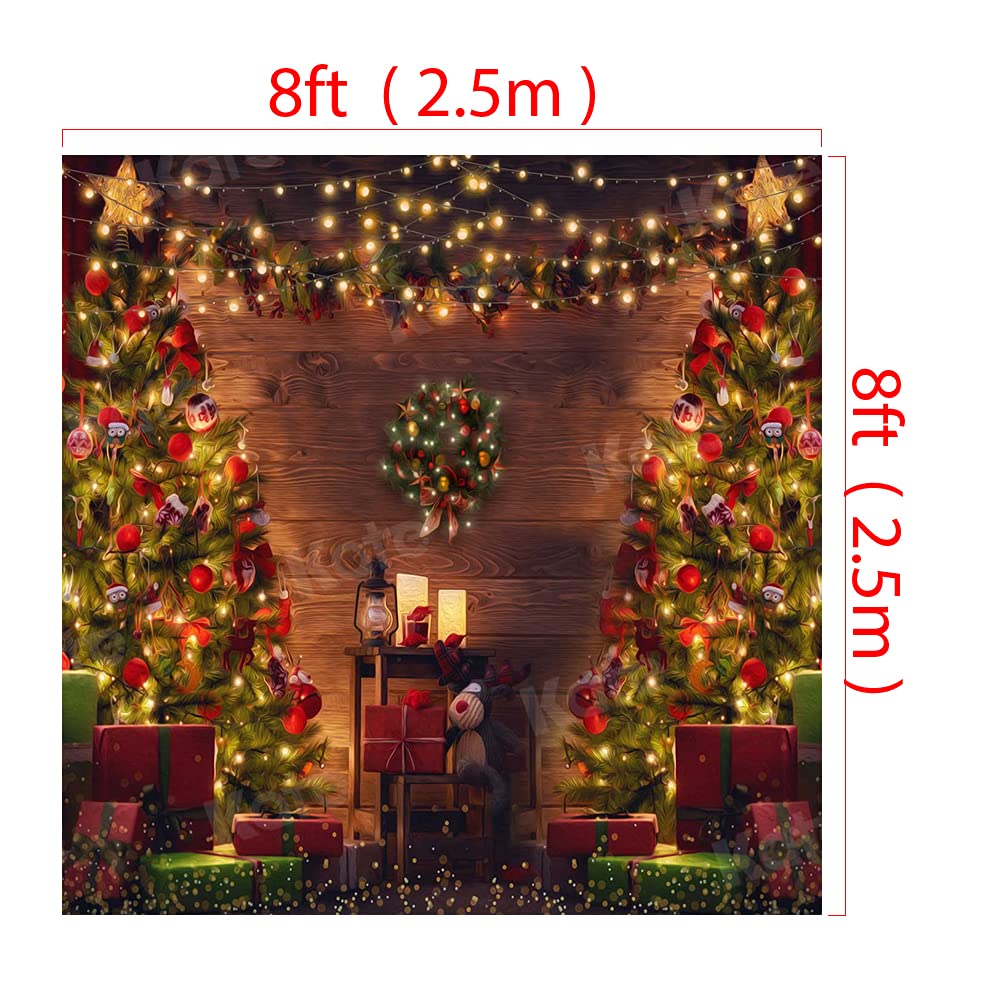 8x8ft Christmas Photo Backdrop - Holiday Party Decor, Christmas Tree Background Fabric for Xmas Family Photos & Indoor Decorations