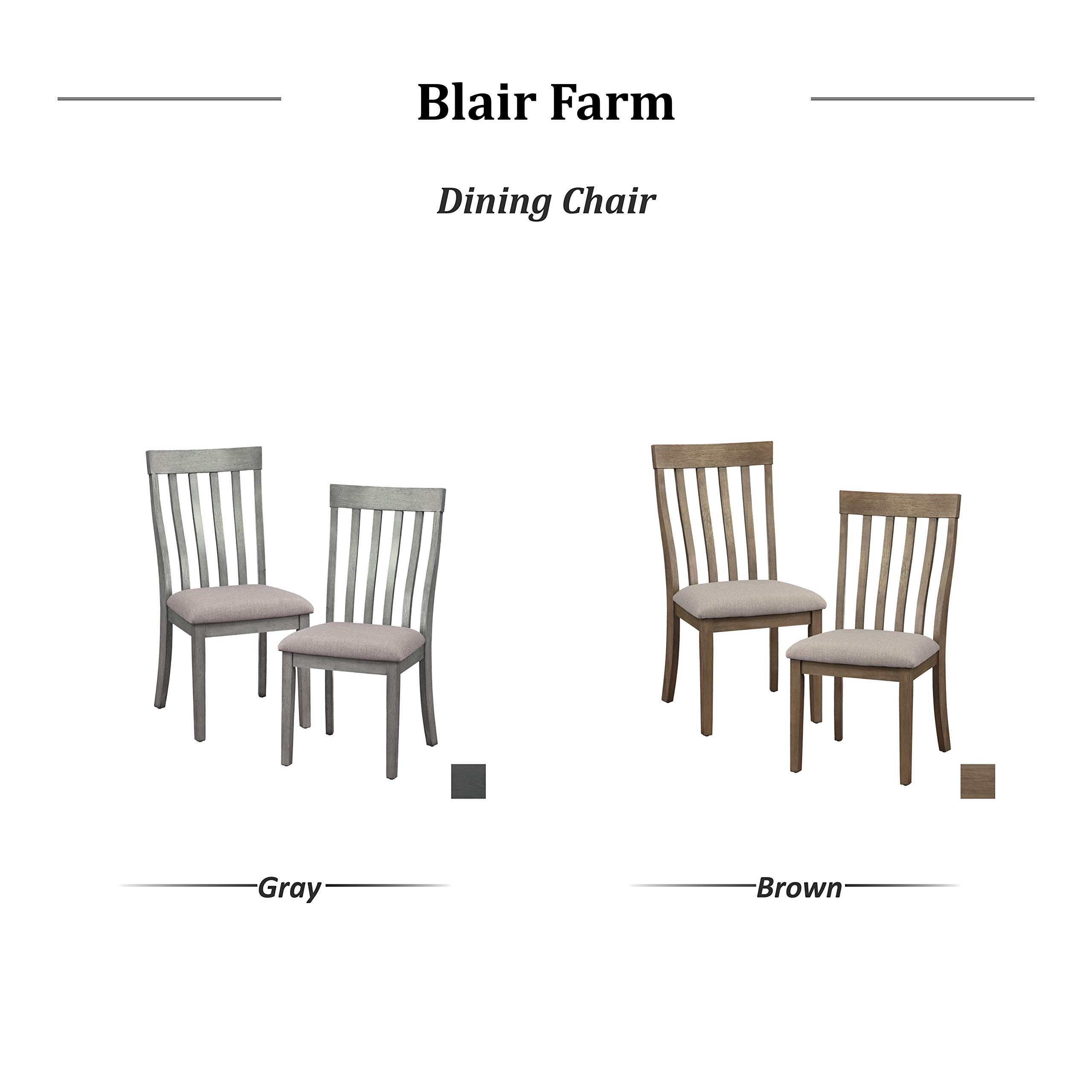 Homelegance Blair Slat Back Dining Chairs, Set of 2, Gray - Modern Kitchen & Dining Room Furniture for Small Spaces
