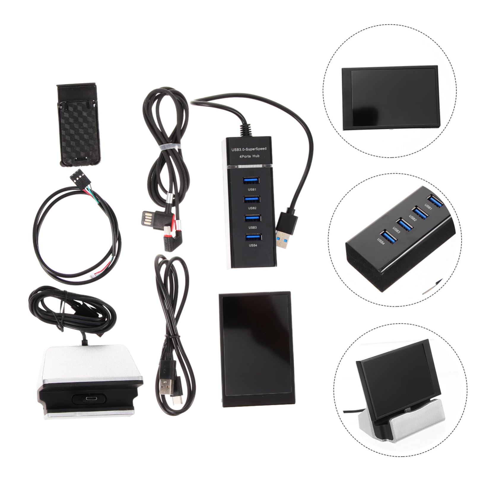 Uonlytech 3 Pack Mini Secondary Computer Screen - PC Temperature Monitor, ABS Case for Computer Tower - Perfect for Gaming Rigs & Workstation PC Monitoring