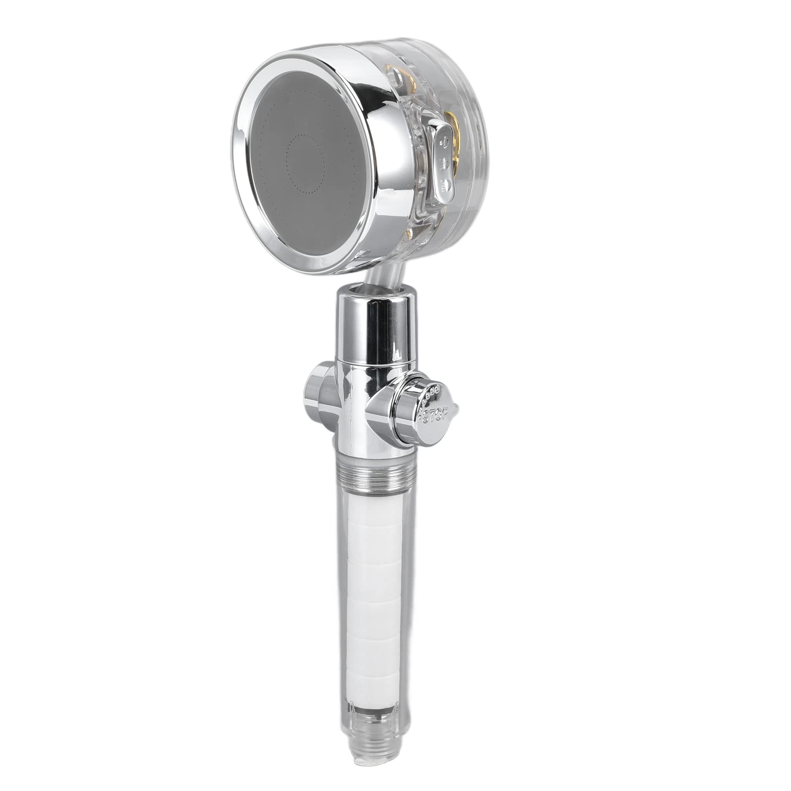 360° Rotating Propeller Shower Head with Vortex Hydro Jet & Pause Switch - G1/2 Thread Handheld Turbo Shower Filter - Perfect for Water Saving & Spa-Like Shower Experience at Home