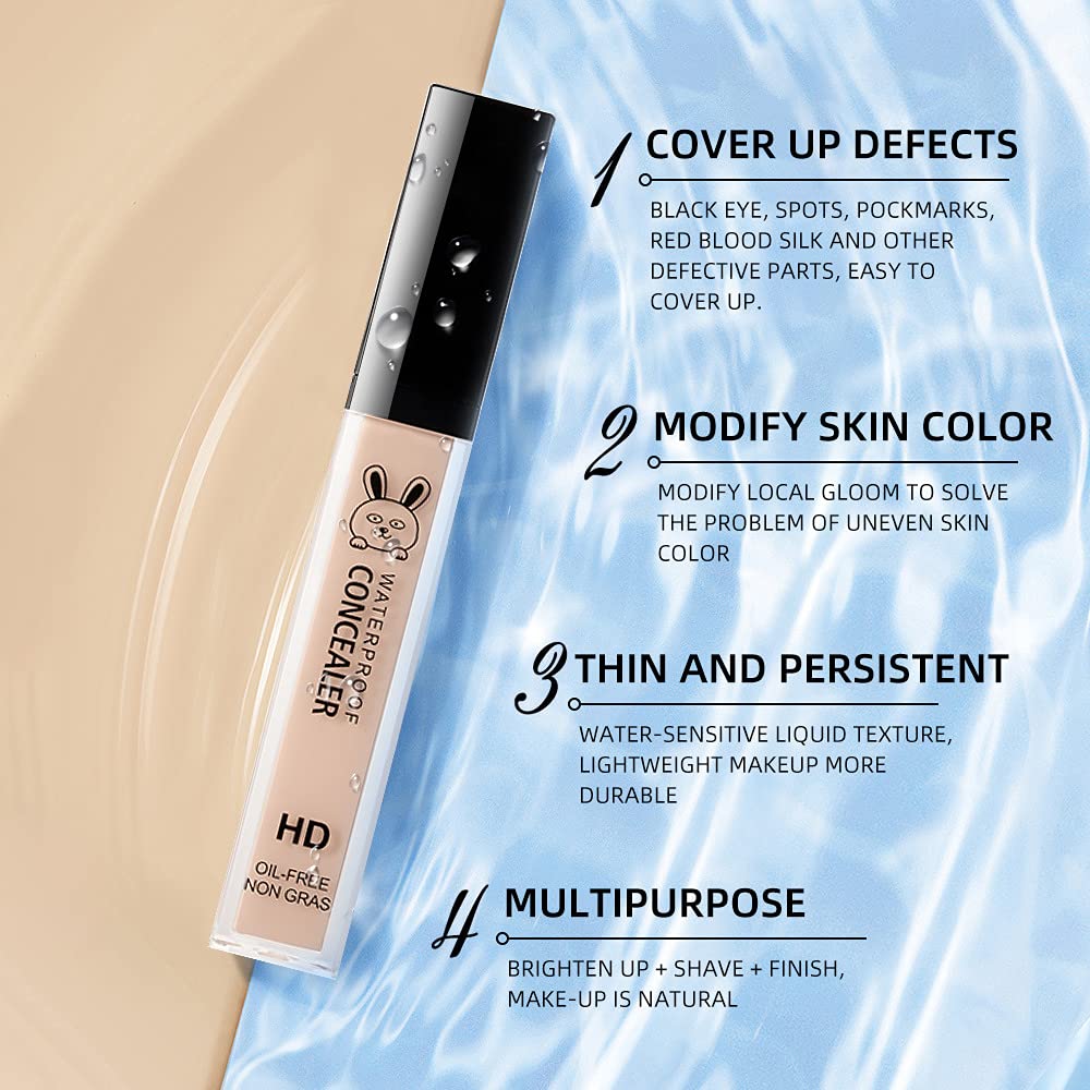 ME NOW HD Oil-Free Non-Greasy Waterproof Liquid Concealer | Matte Long-Lasting Face Concealer for Flawless Coverage | Perfect for Daily Wear, Special Occasions & Photo Shoots (Medium)