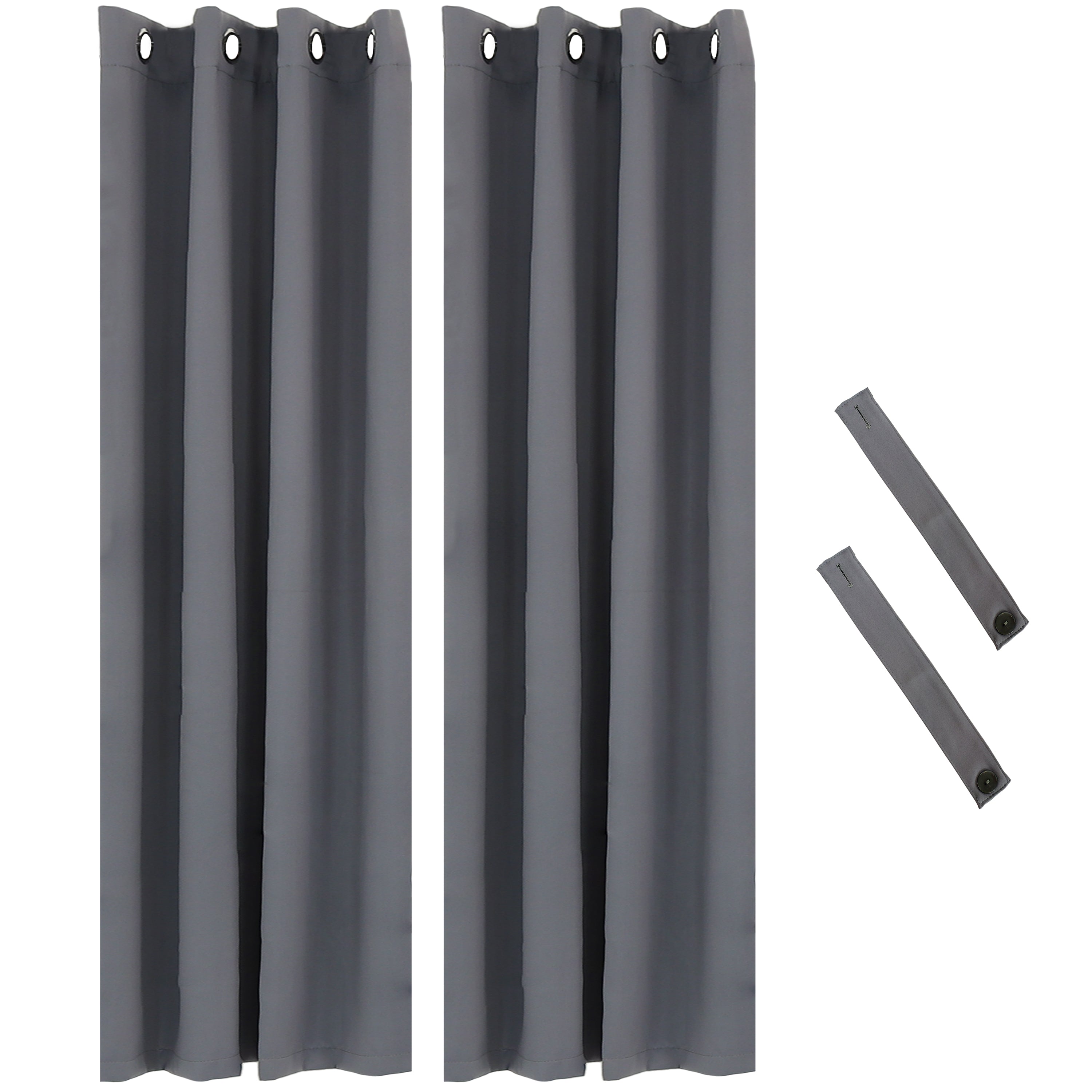 Blackout Curtain Panels with Grommet Top for Bedroom & Living Room - Sun Blocking Thermal Insulated Drapes by Sunnydaze Outdoor - Perfect for Home, Office, and Nursery