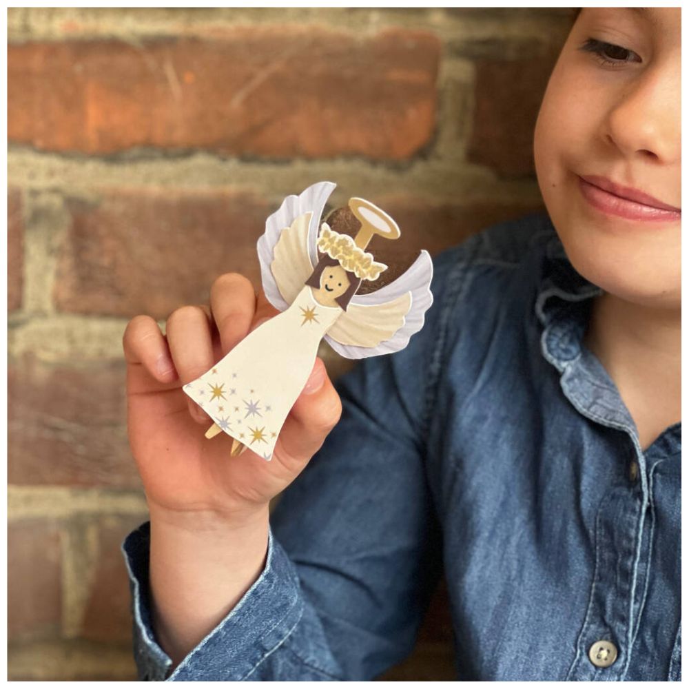 DIY Cotton Twist Angel Peg Doll Kit - Handmade Craft for Kids & Adults - Perfect for Christmas Ornaments, Home Decor, and Gift Making