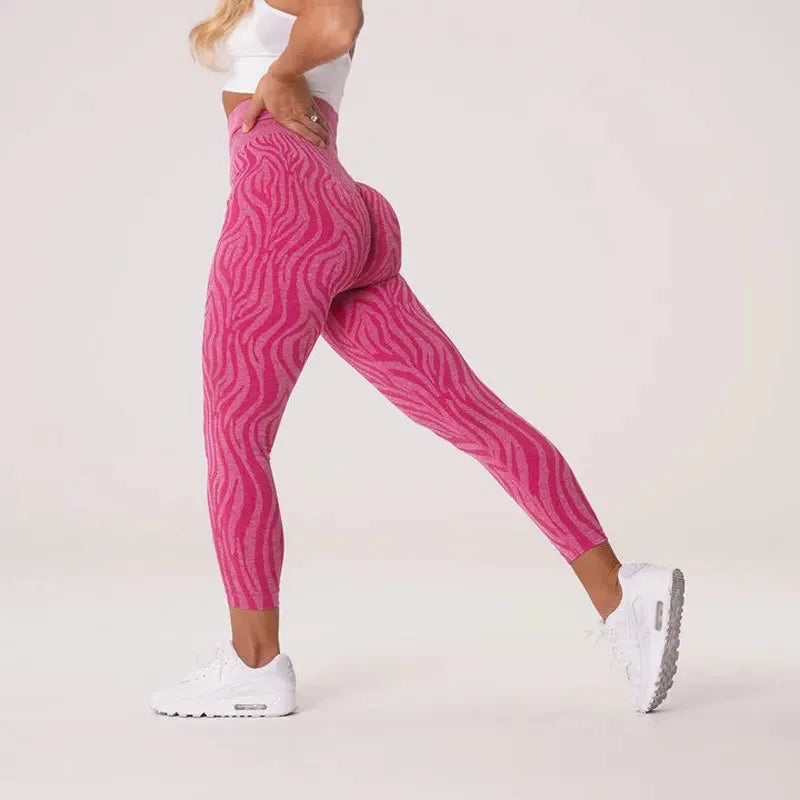 2022 Zebra Seamless Sport Leggings for Women - XS to L Sizes - High Waisted Yoga Pants with Scrunch Butt Design - Gym Workout Leggings & Running Tights for Fitness, Yoga, and Daily Wear